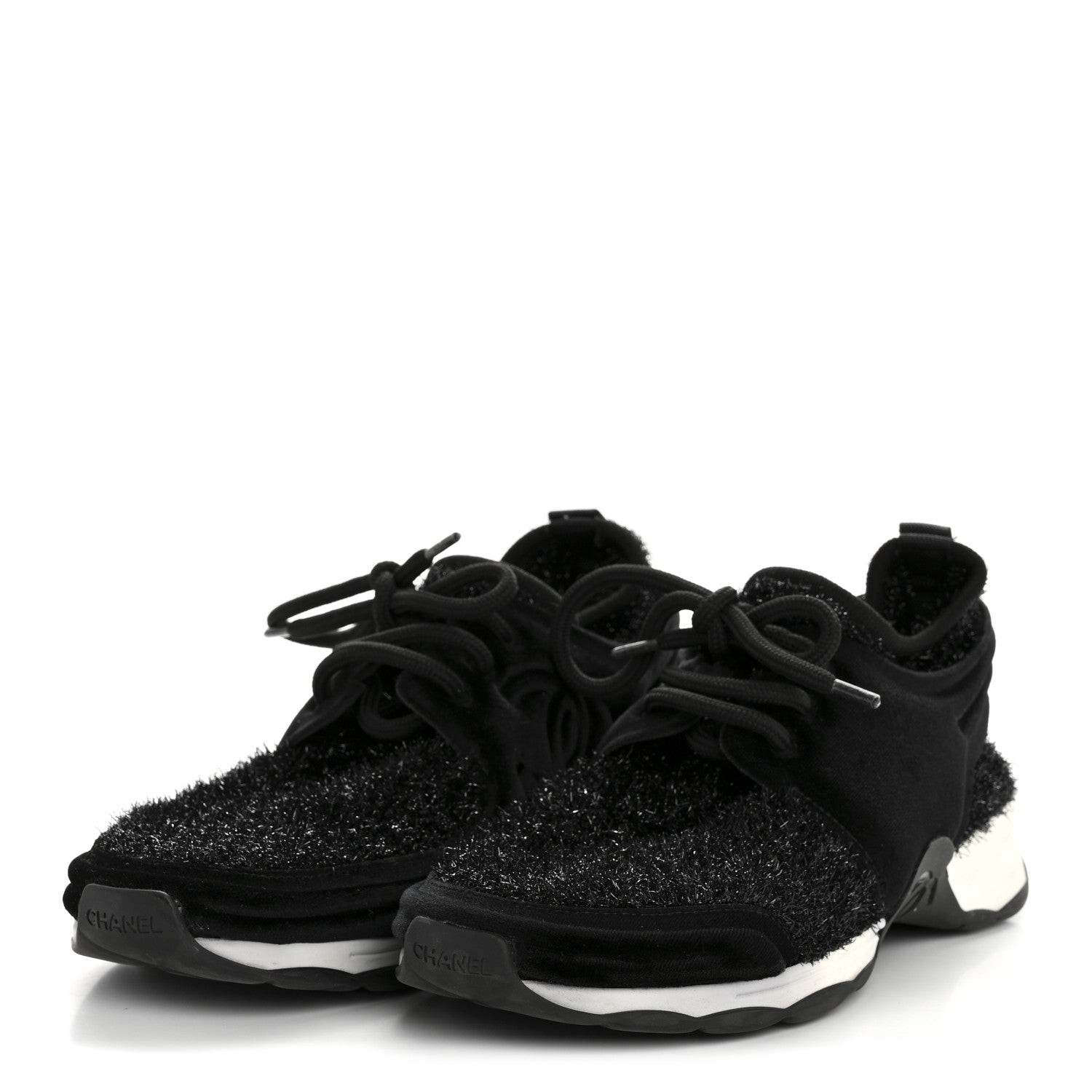 Stretch Fabric Womens CC Sneakers 37.5 Black