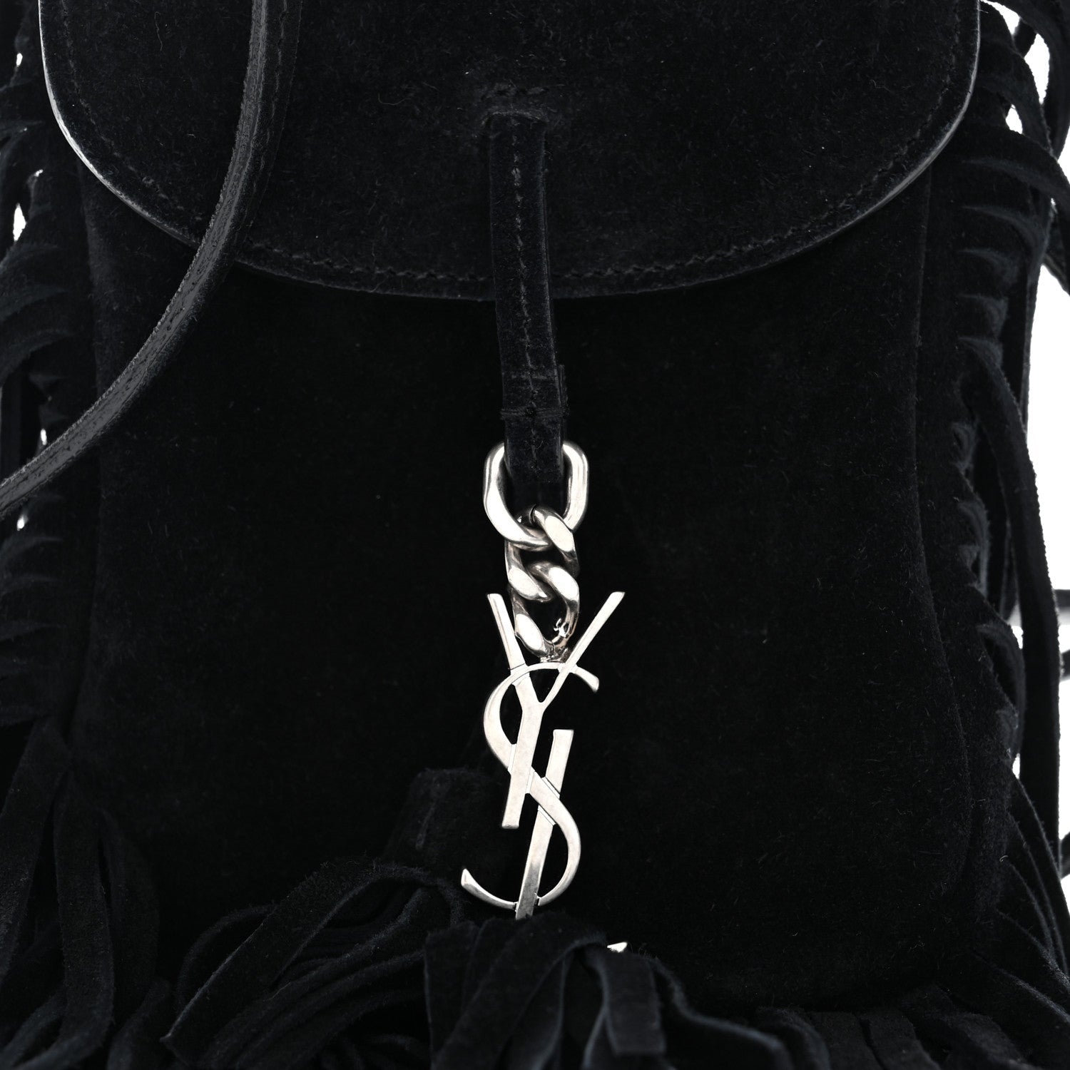 Suede Fringe Toy Monogram Anita Crossbody Bag Black