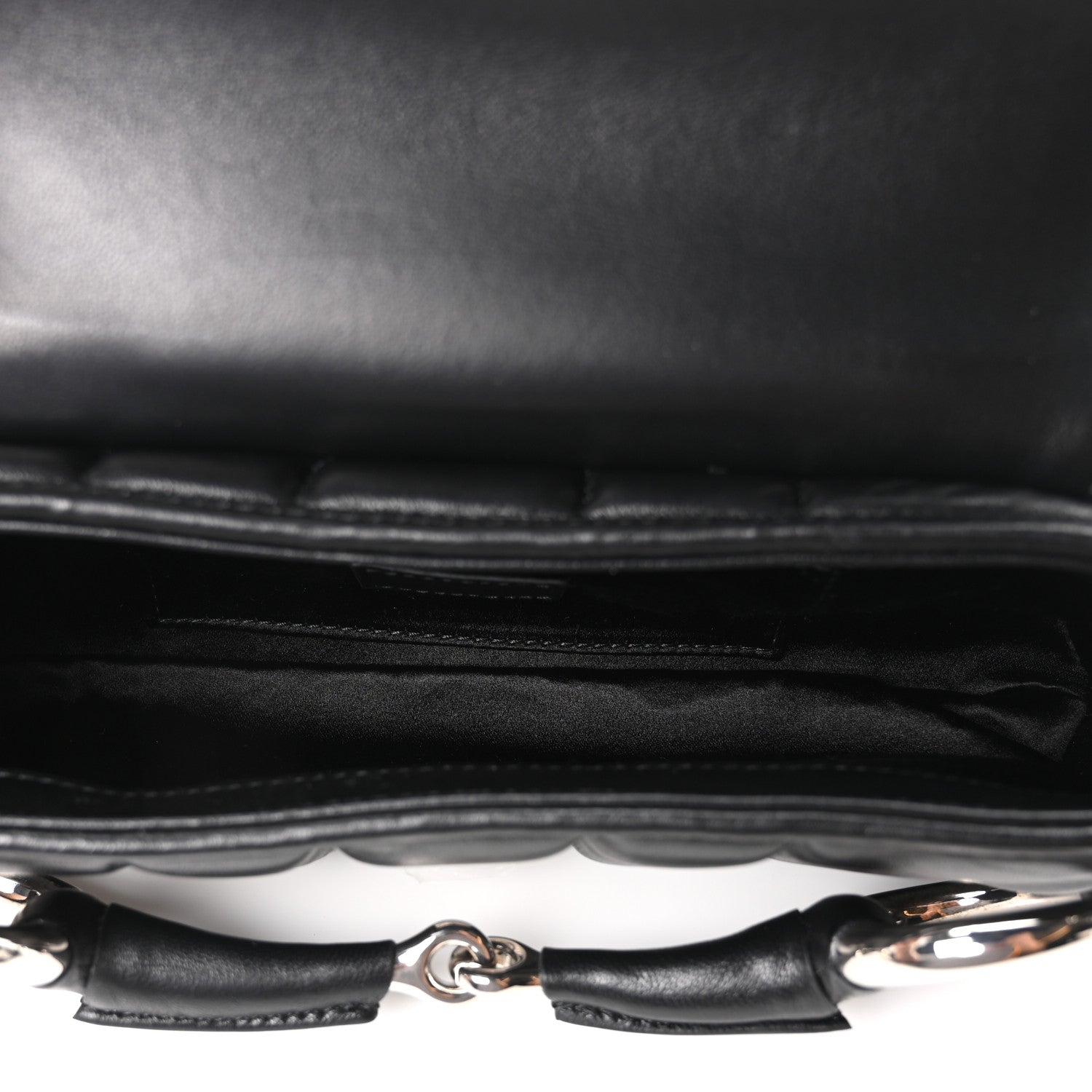 Nappa Vertical Matelasse Small Maxi Horsebit Chain Shoulder Bag Black