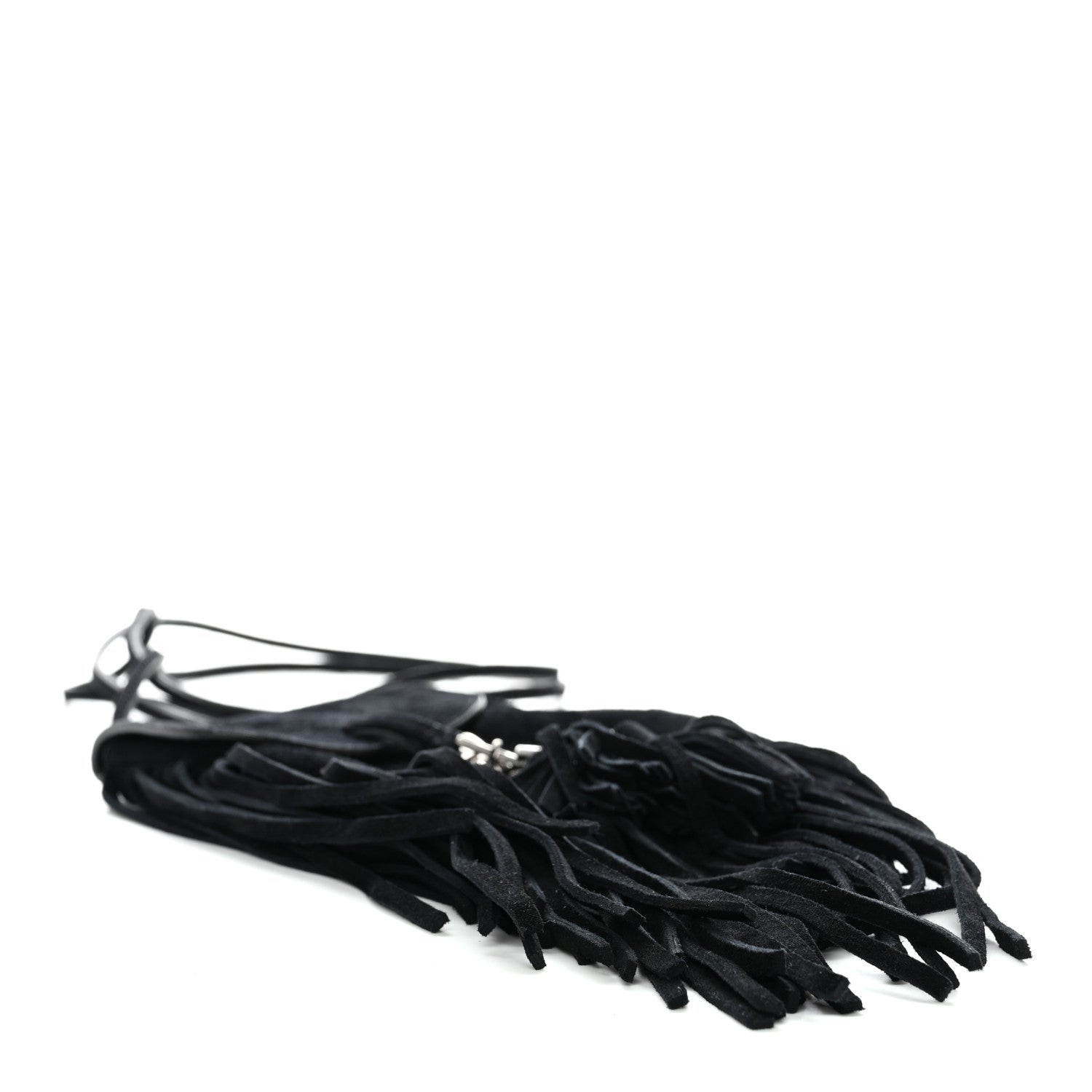 Suede Fringe Toy Monogram Anita Crossbody Bag Black