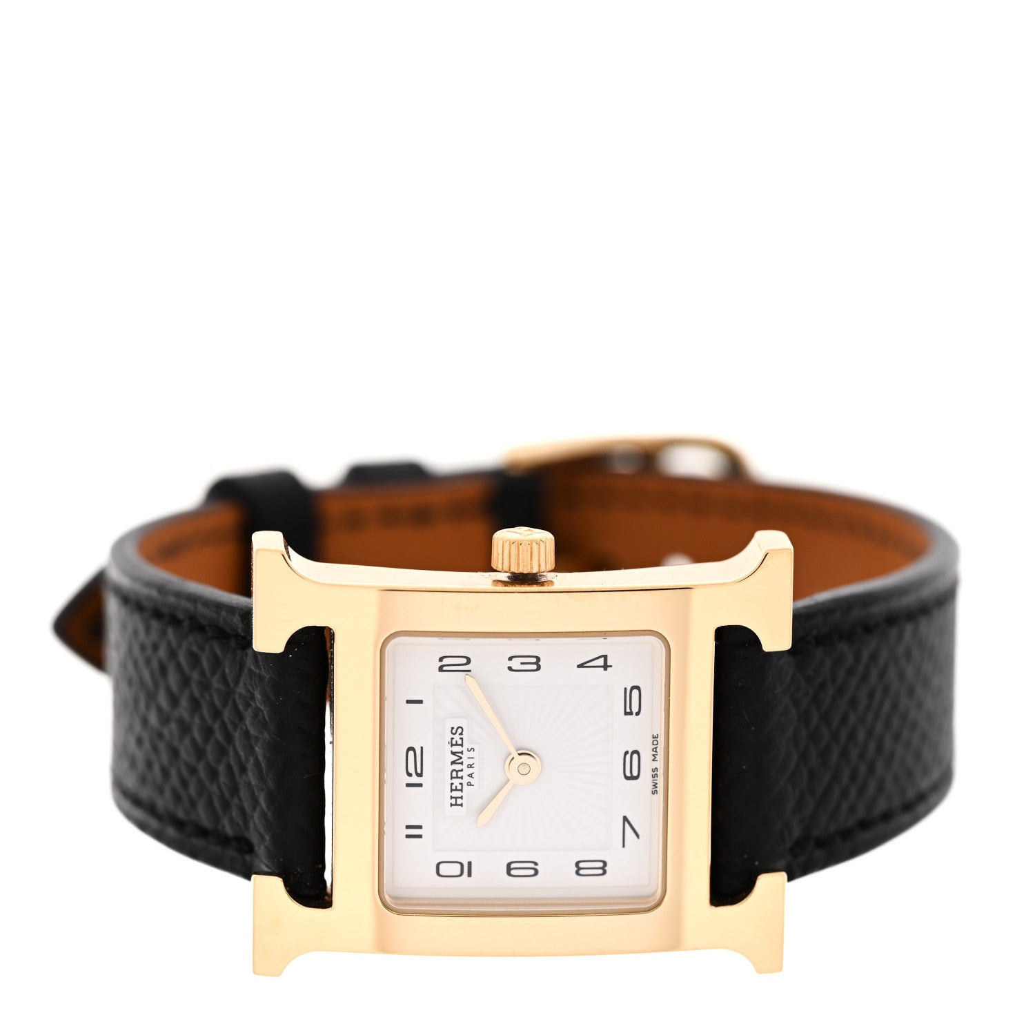 Stainless Steel Epsom 21mm Heure H Hour Quartz Watch Noir