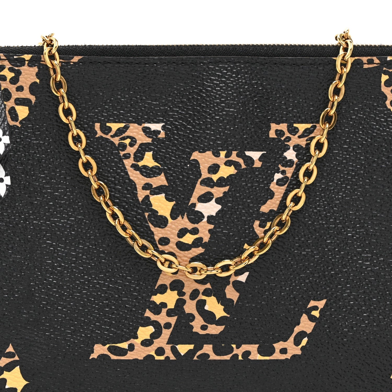 Monogram Giant Jungle Pochette Double Zip Black