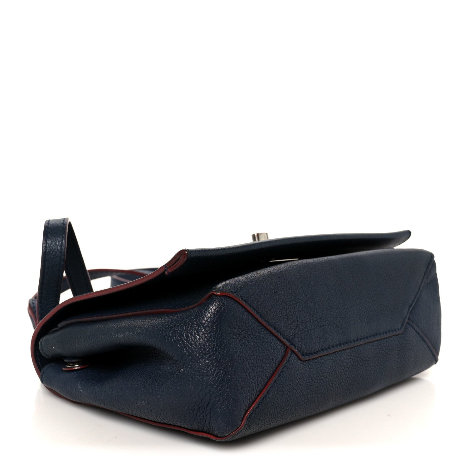 Calfskin Lockme II Chain Bag BB Marine Rouge