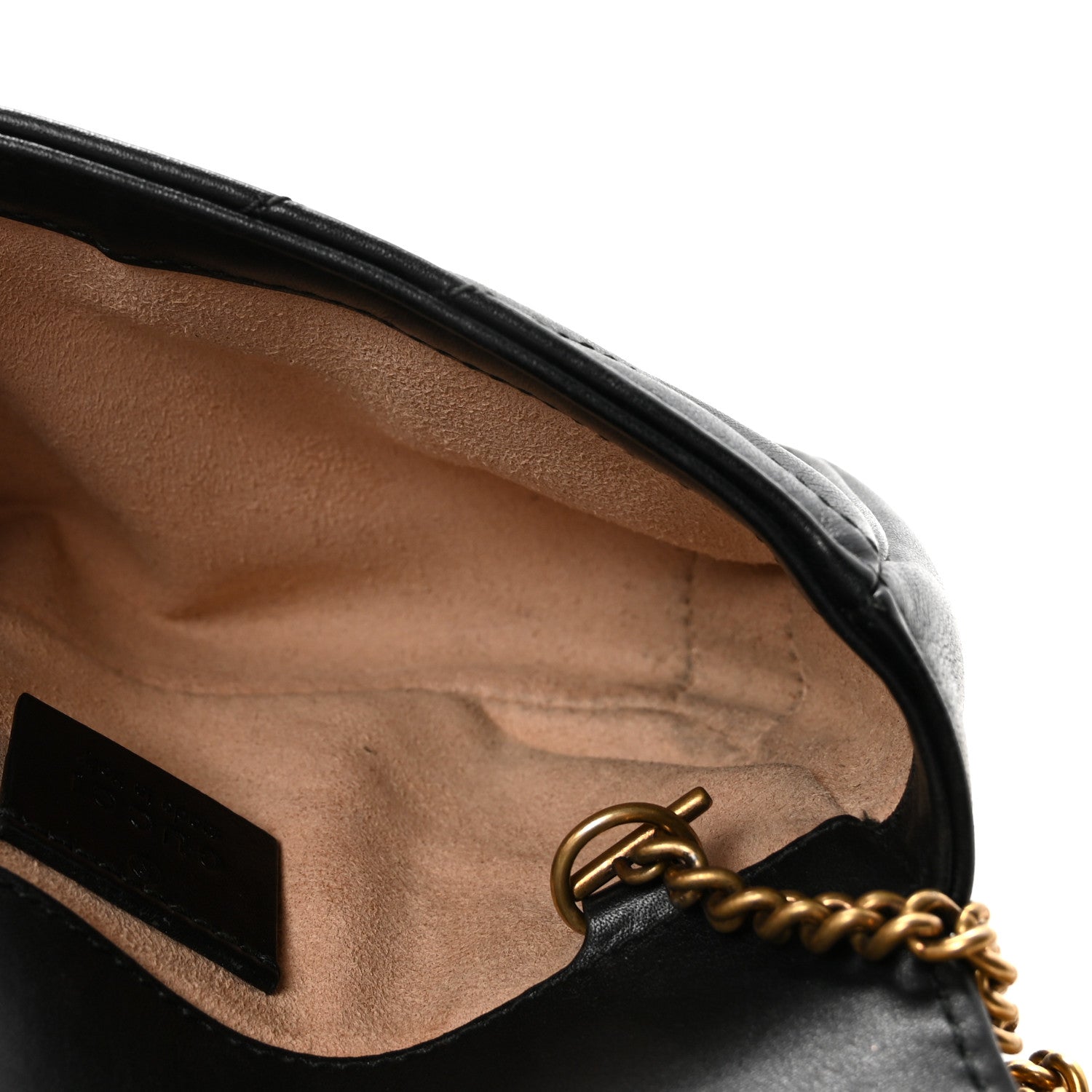 Calfskin Matelasse Super Mini GG Marmont Shoulder Bag Black