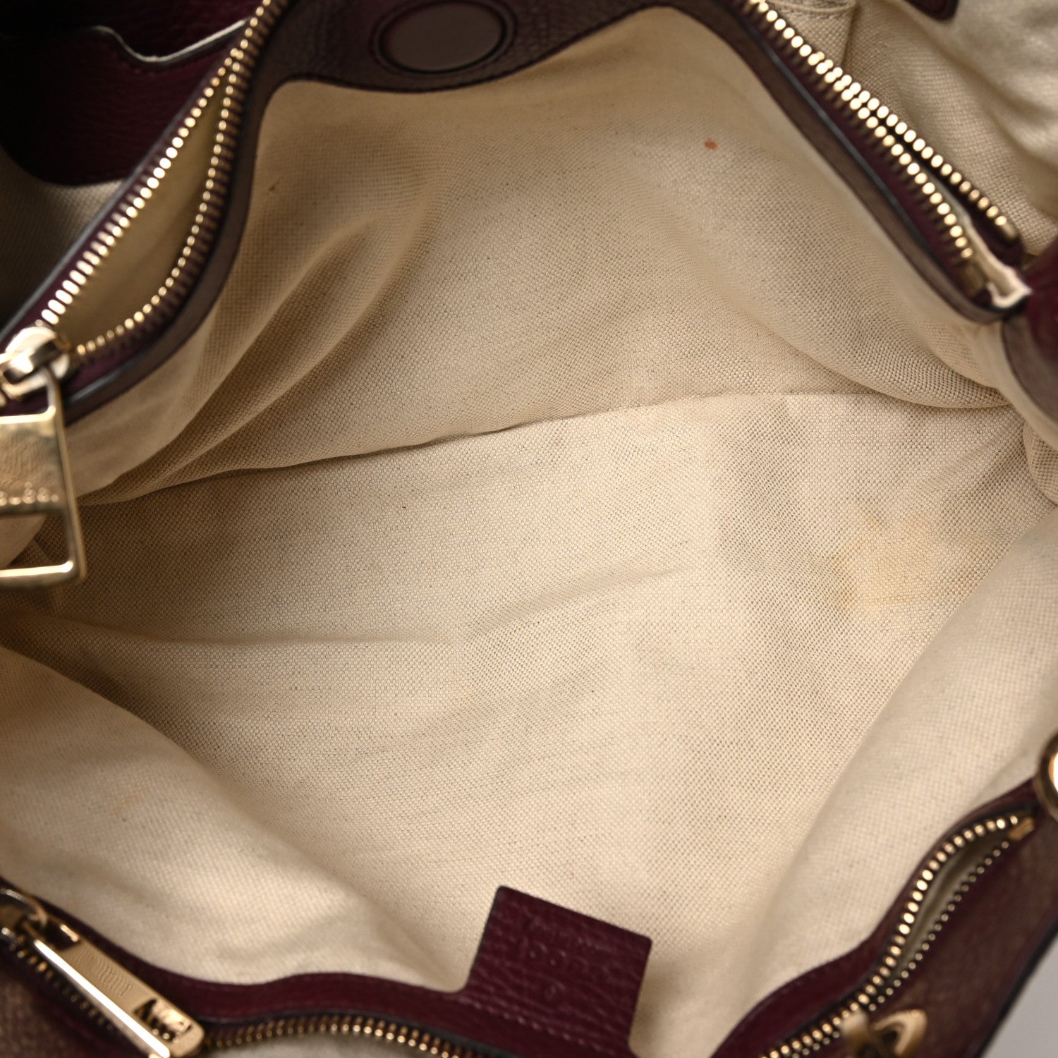 Pebbled Calfskin Medium Bamboo Shopper Tote Burgundy