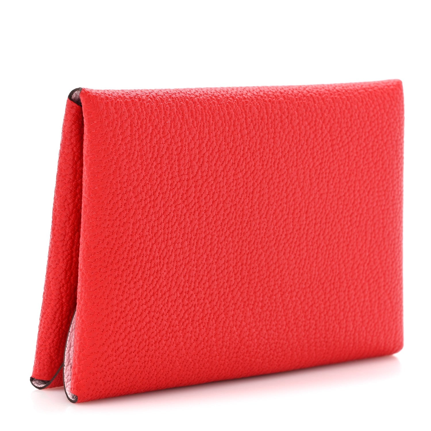 Chevre Mysore Verso Calvi Card Case  Rouge Radieux Rose Darling