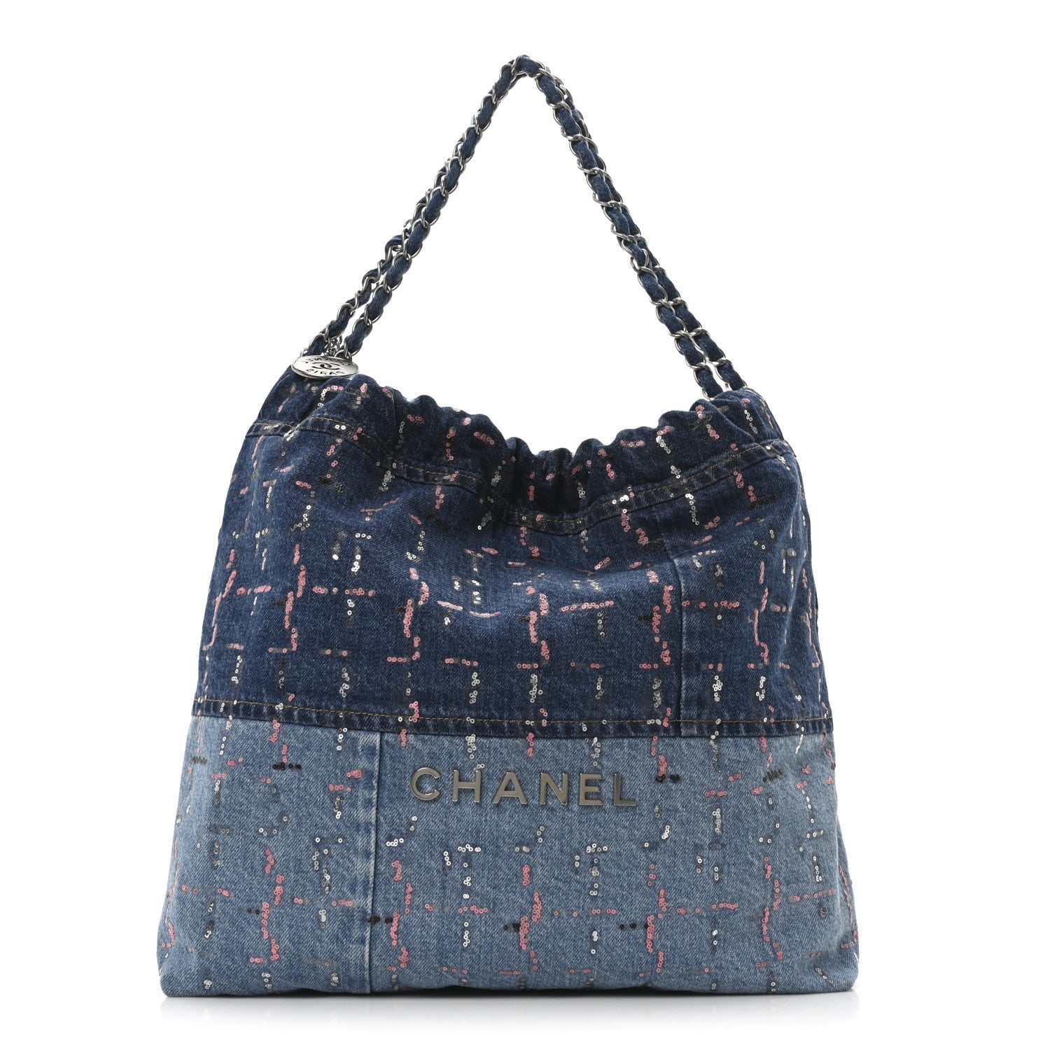 Denim Sequin Chanel 22 Blue
