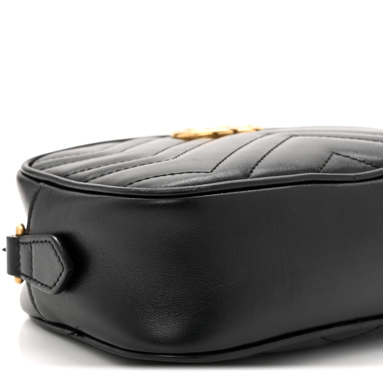 Calfskin Matelasse Mini GG Marmont Chain Shoulder Bag Black