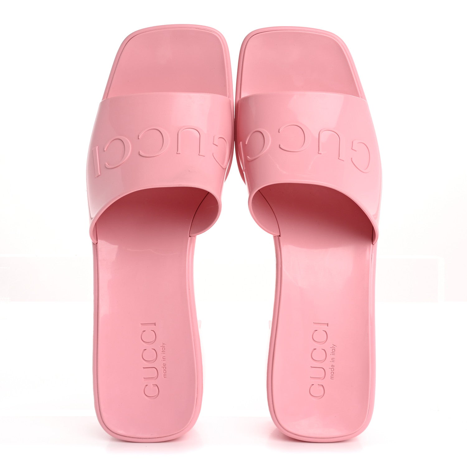 Rubber Gucci Logo Womens Platform 20/60mm Slide Sandals 37 Wild Rose