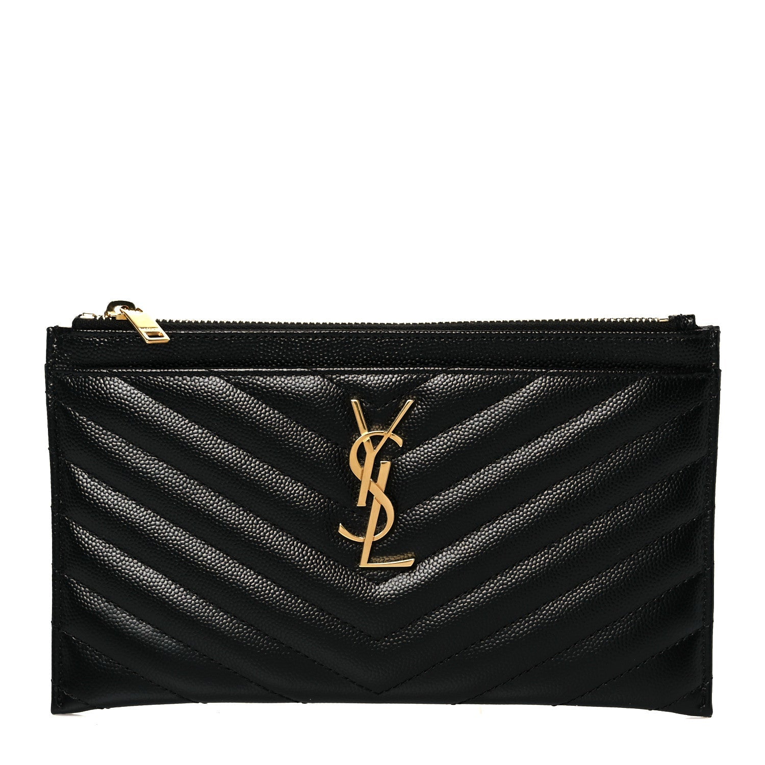 Grain De Poudre Chevron Monogram Bill Pouch Black