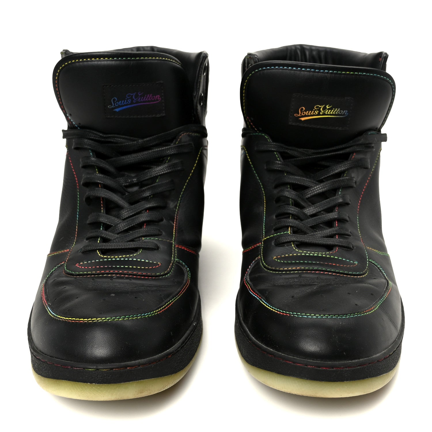 Calfskin Rivoli High Top Sneakers 12 Black Multicolor