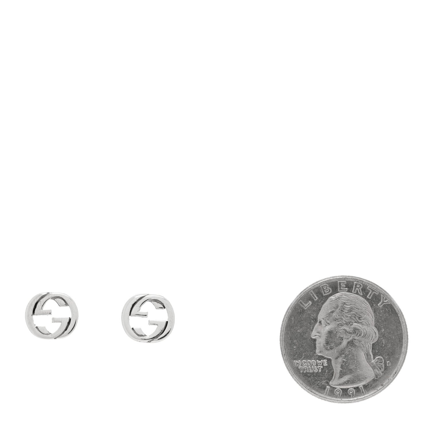 Sterling Silver Interlocking GG Stud Earrings
