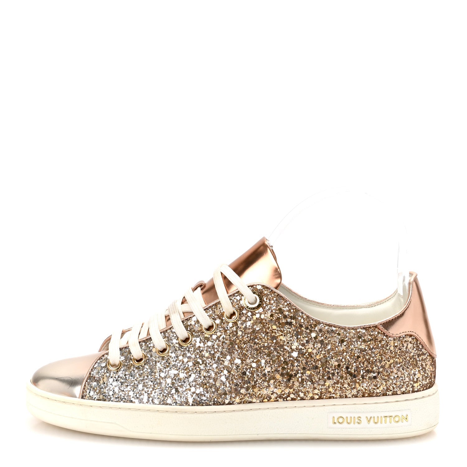 Metallic Glitter Frontrow Sneakers 37 Rose Gold