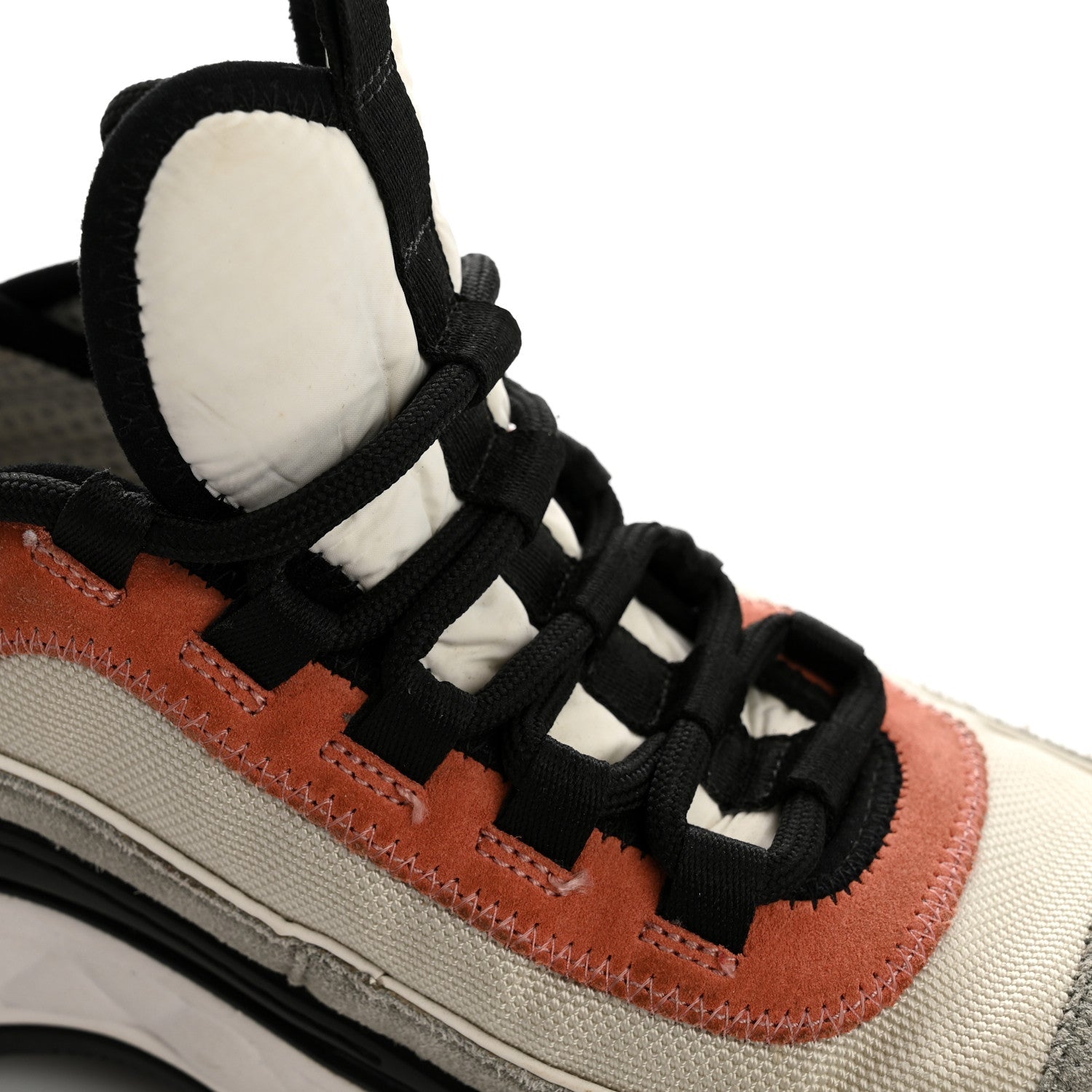 Fabric Suede CC Sneakers 38.5 White Light Grey Pink