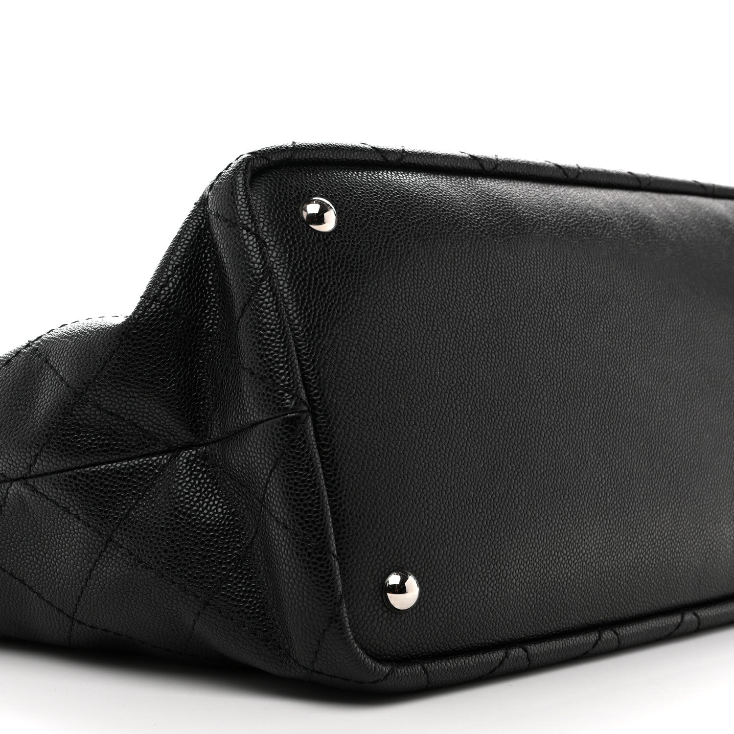 Grained Calfskin Large Shopping Fever Tote Black