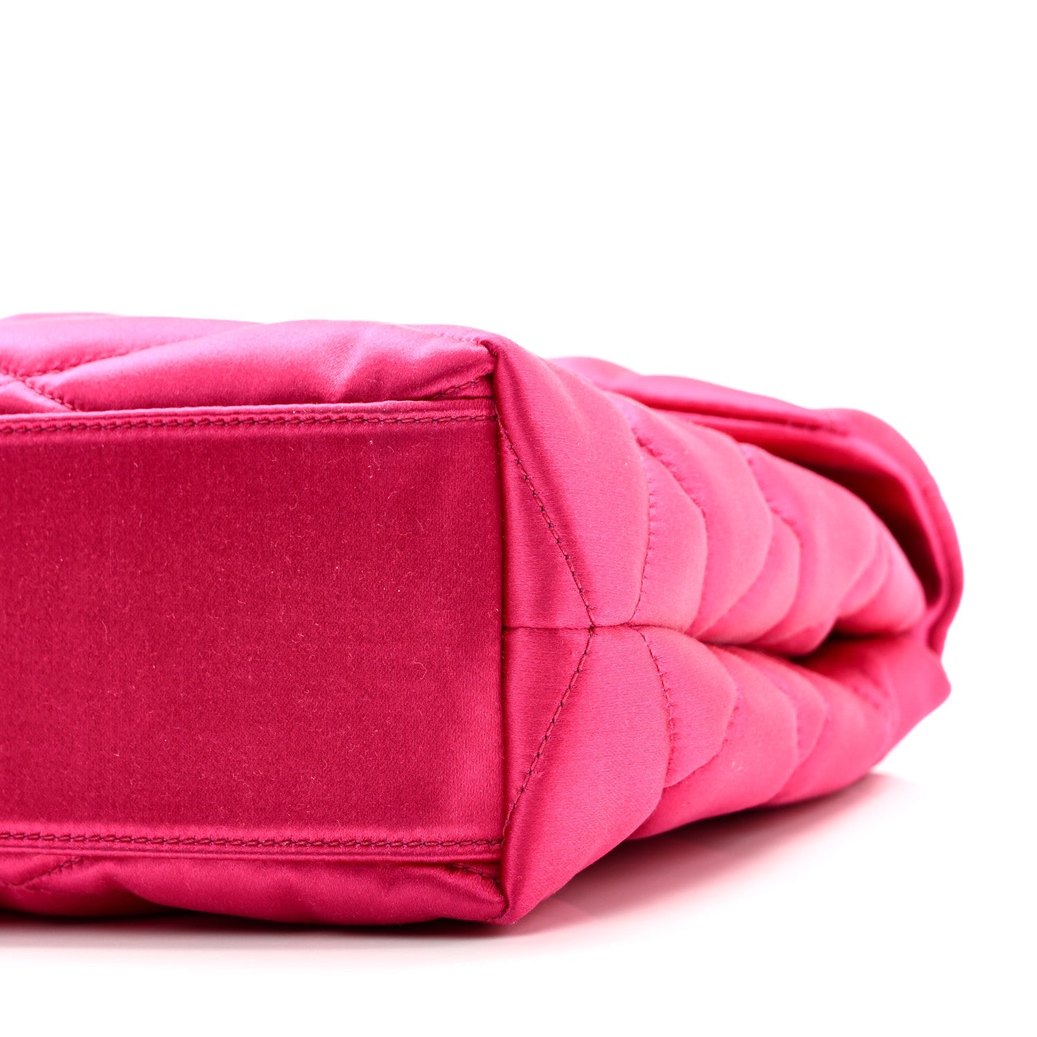 Satin Quilted Sade Puffer Envelope Clutch Bubblegum