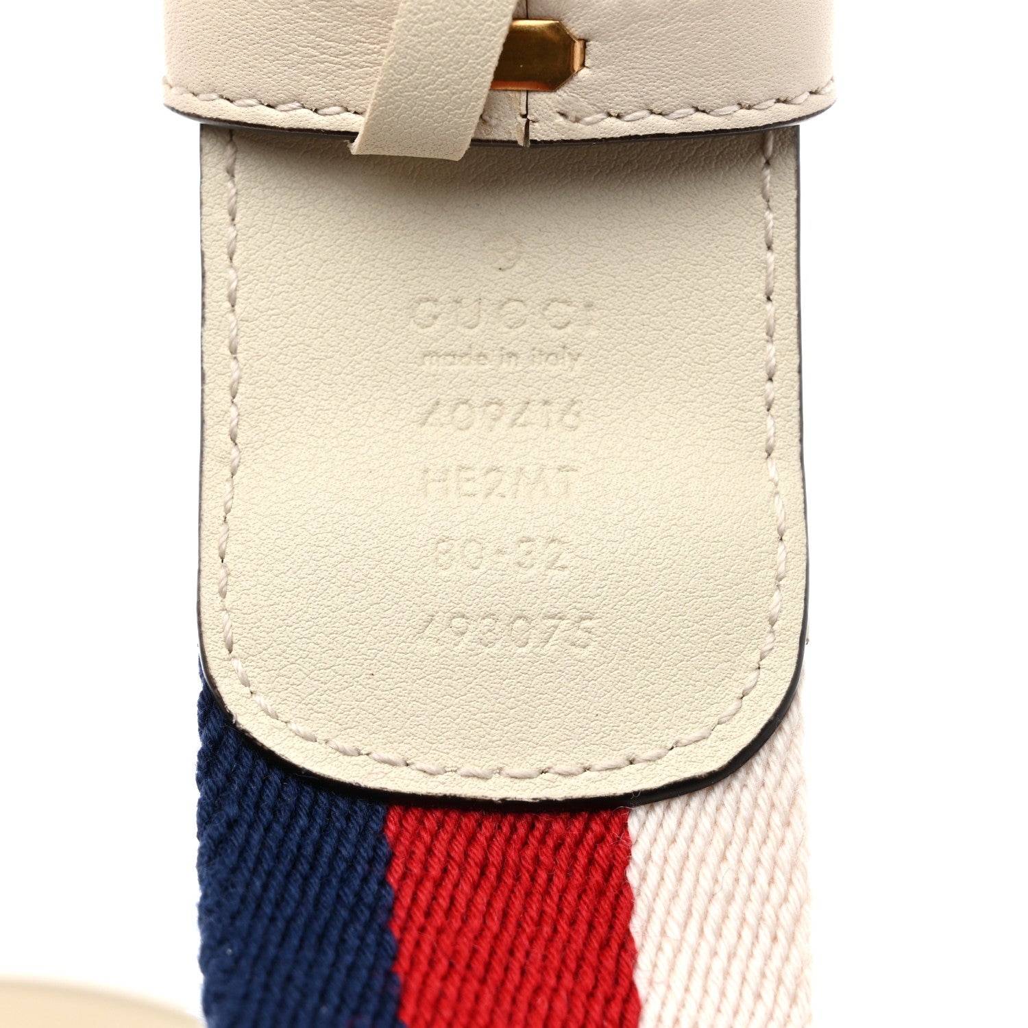 Nylon Calfskin Sylvie Web Double G 40mm Belt 80 32 Mystic White Hibiscus Red Maritime