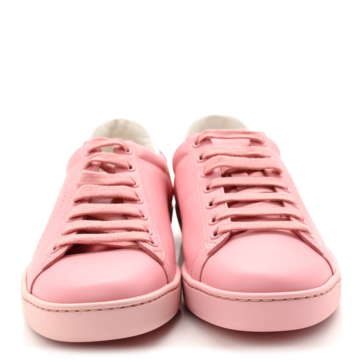 Miro Soft Calfskin Interlocking G Perforated Womens Ace Sneakers 36.5 Wild Rose Lapis