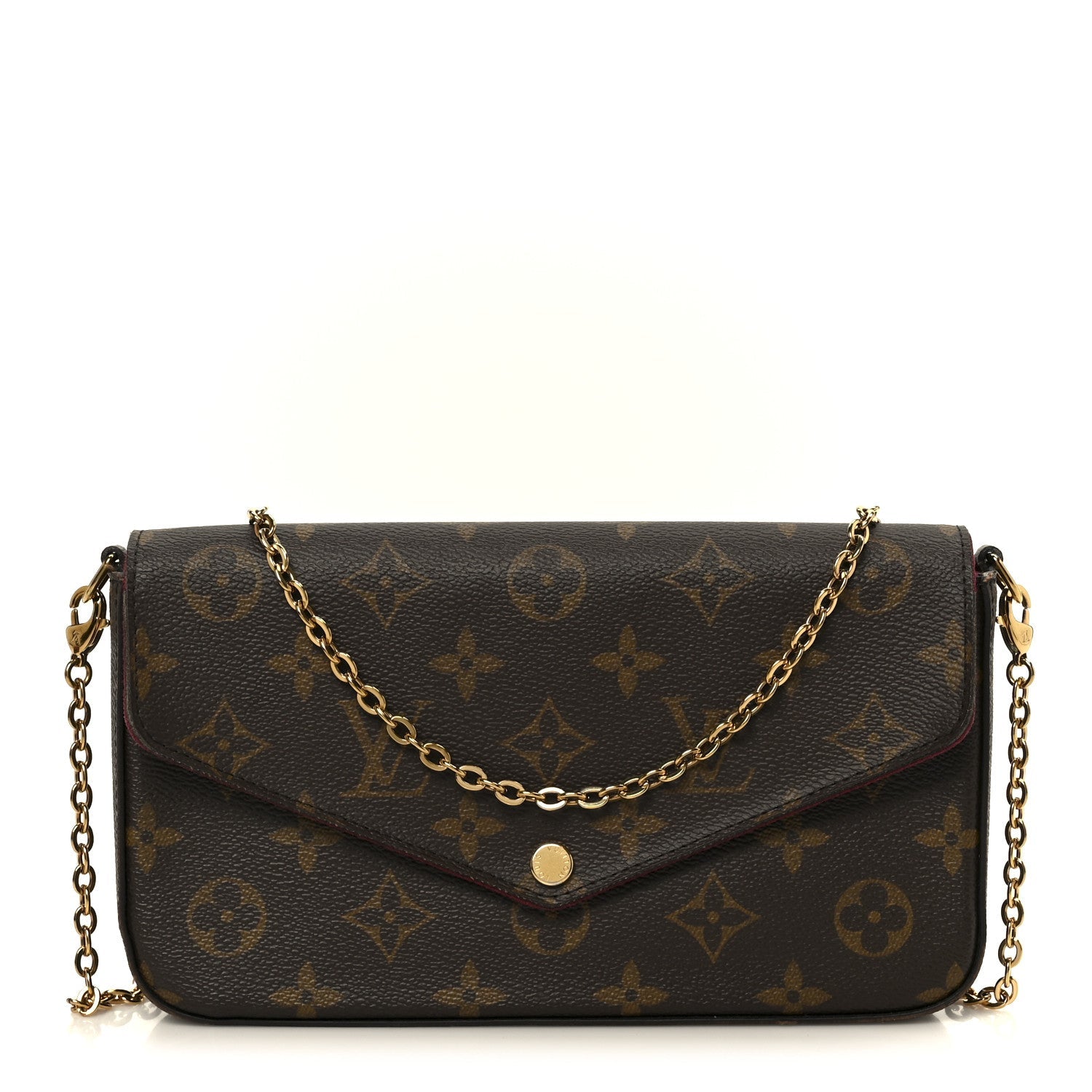 Monogram Pochette Felicie Chain Wallet Fuchsia