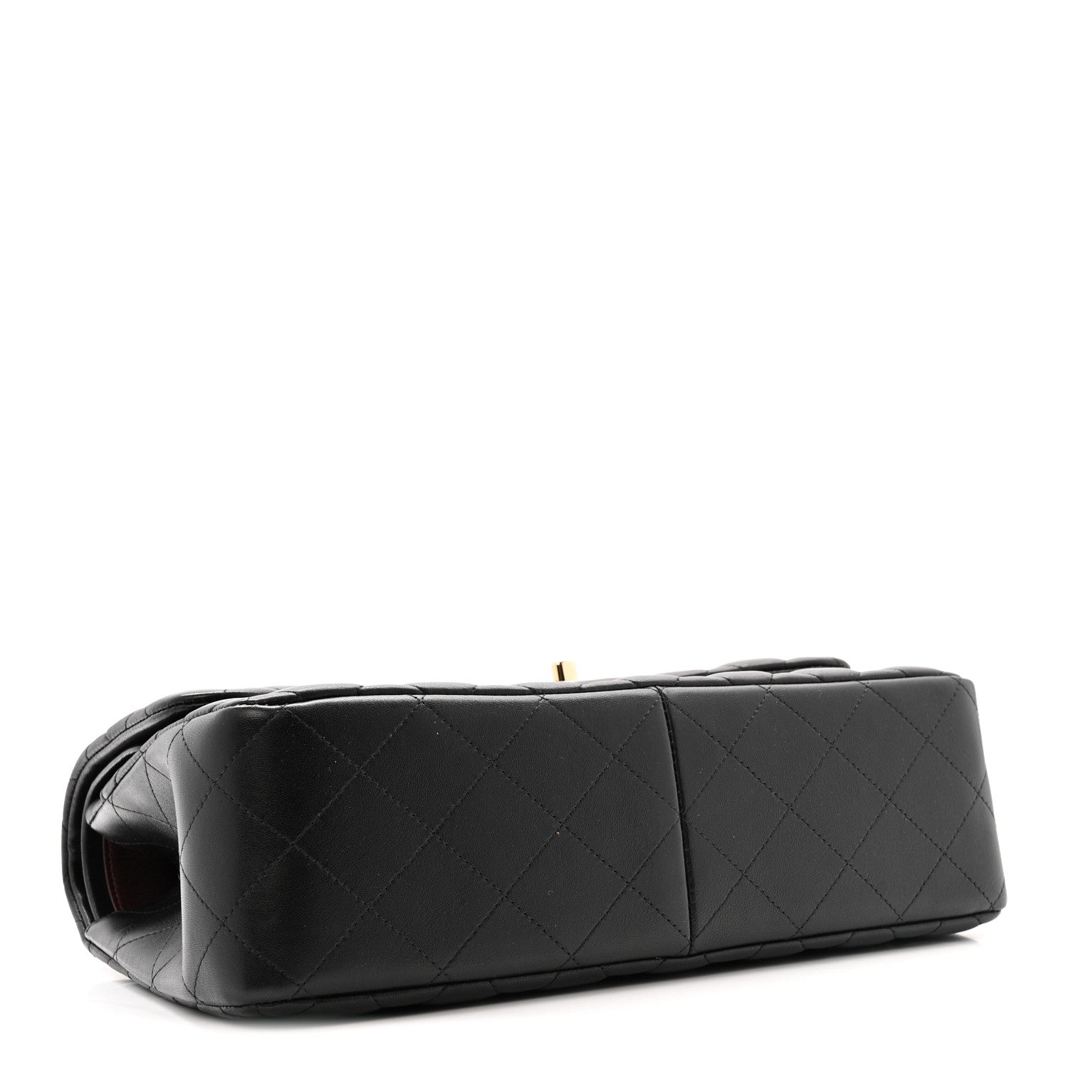 Lambskin Quilted Jumbo Double Flap Black