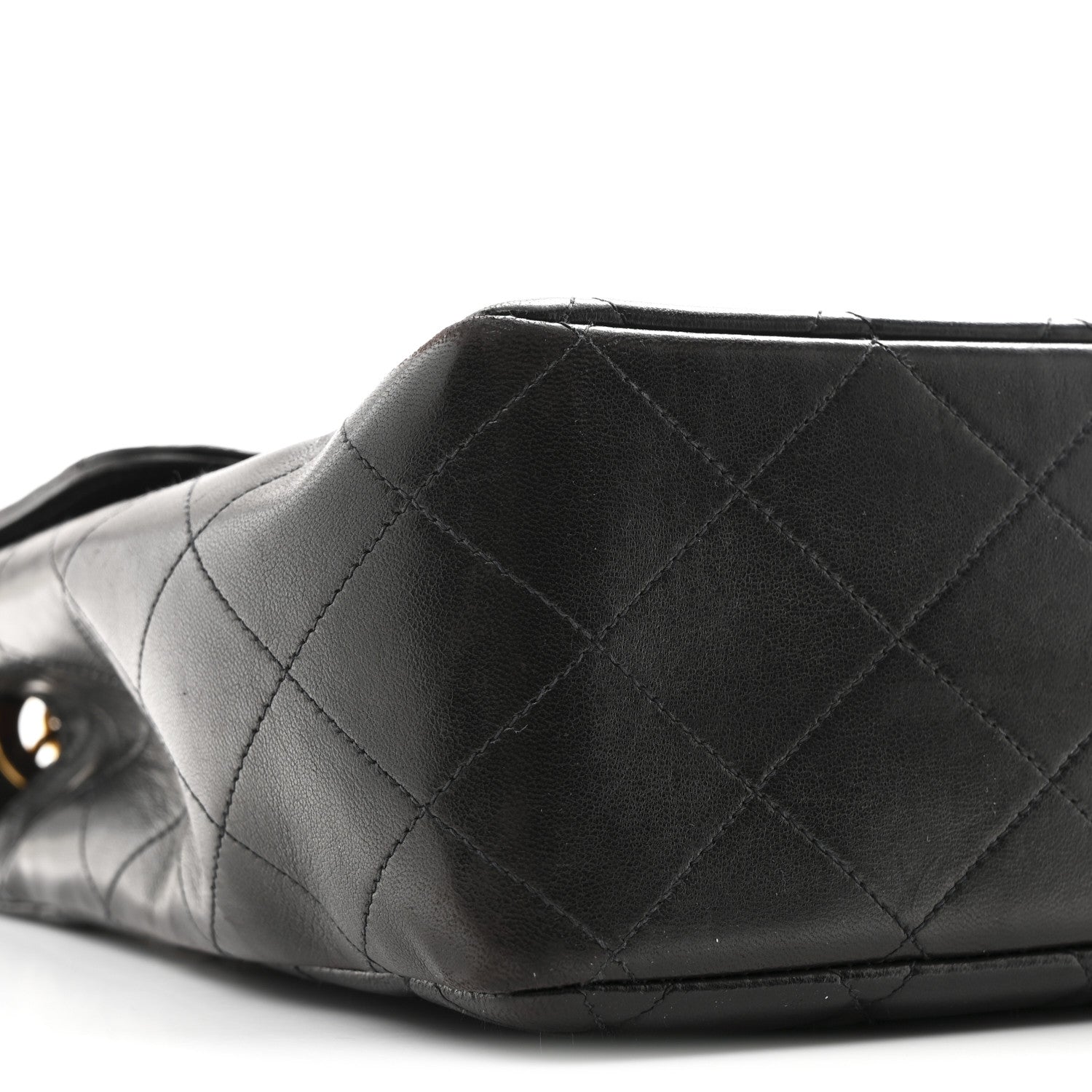 Lambskin Quilted XL Jumbo Single Flap Black