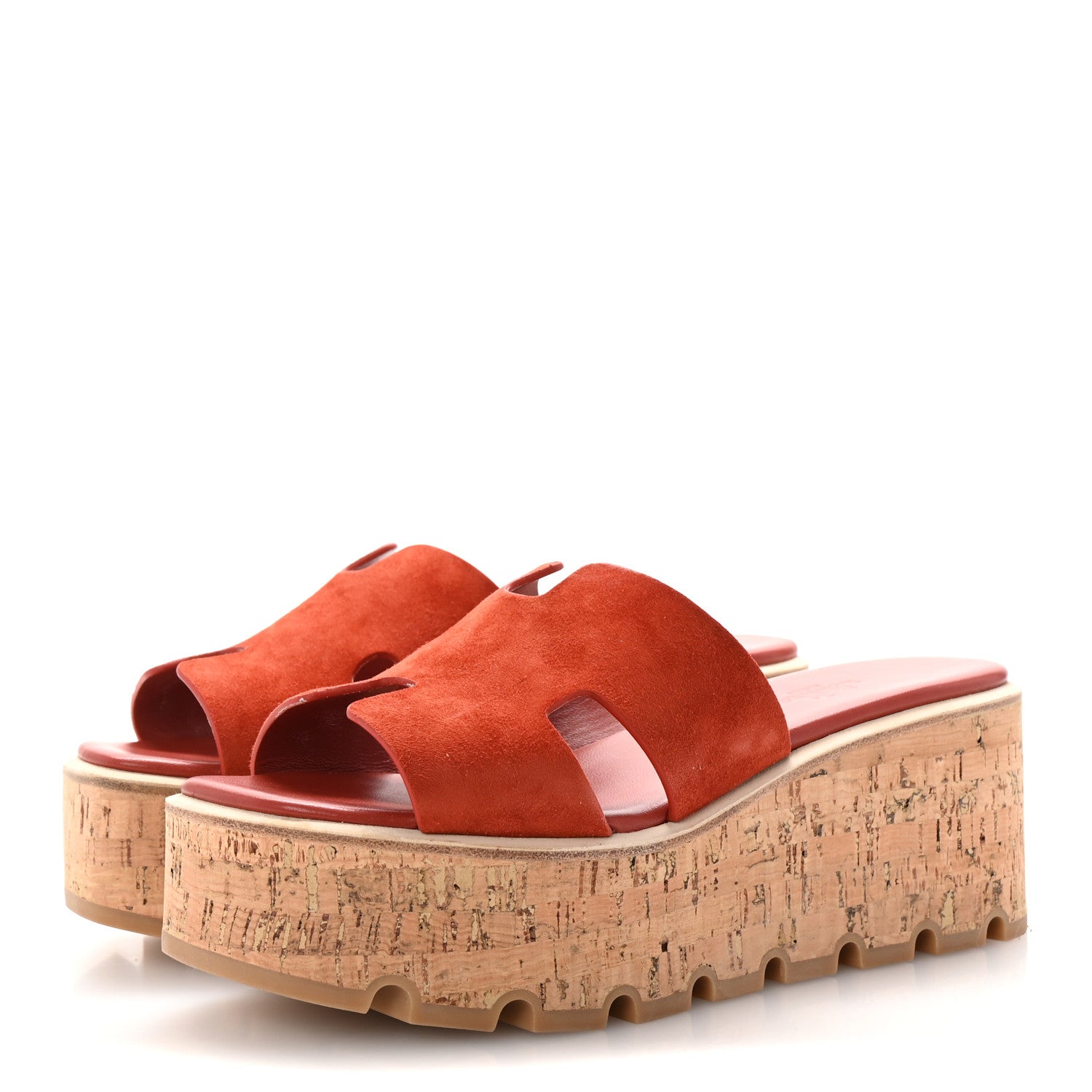 Suede Goatskin Cork Eze 30 Sandals 37 Orange Brulee