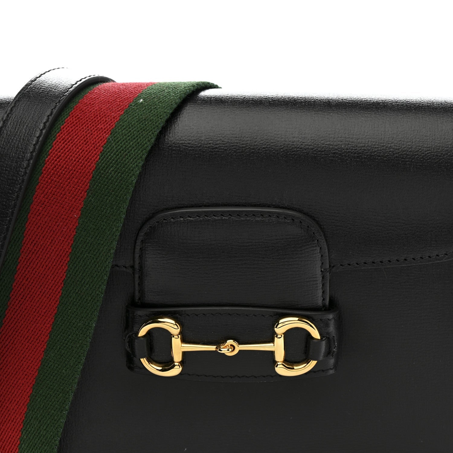 Azalea Calfskin Web Mini Horsebit 1955 Shoulder Bag Black