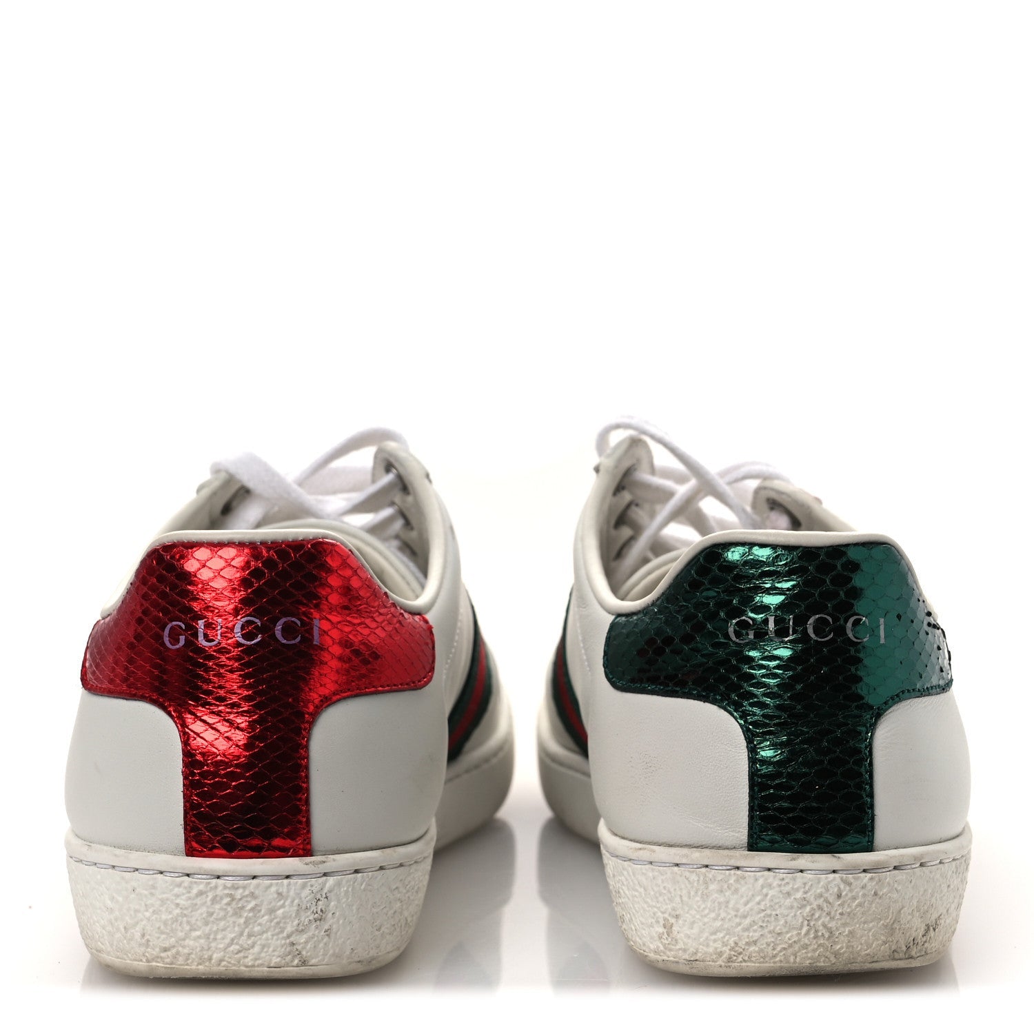 Calfskin Ayers Bee Embroidered Womens Ace Sneakers 36 White Green