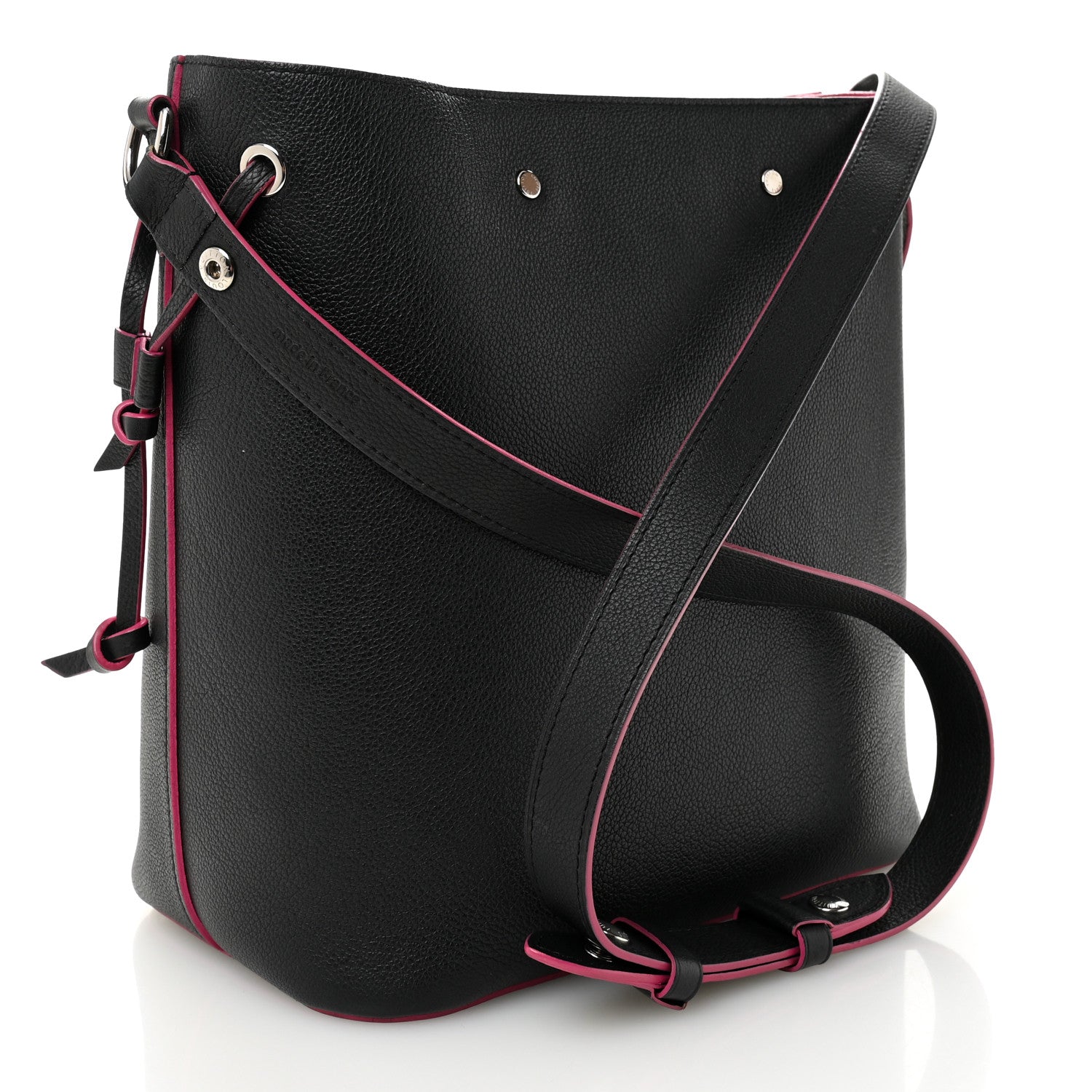 Calfskin Lockme Bucket Black