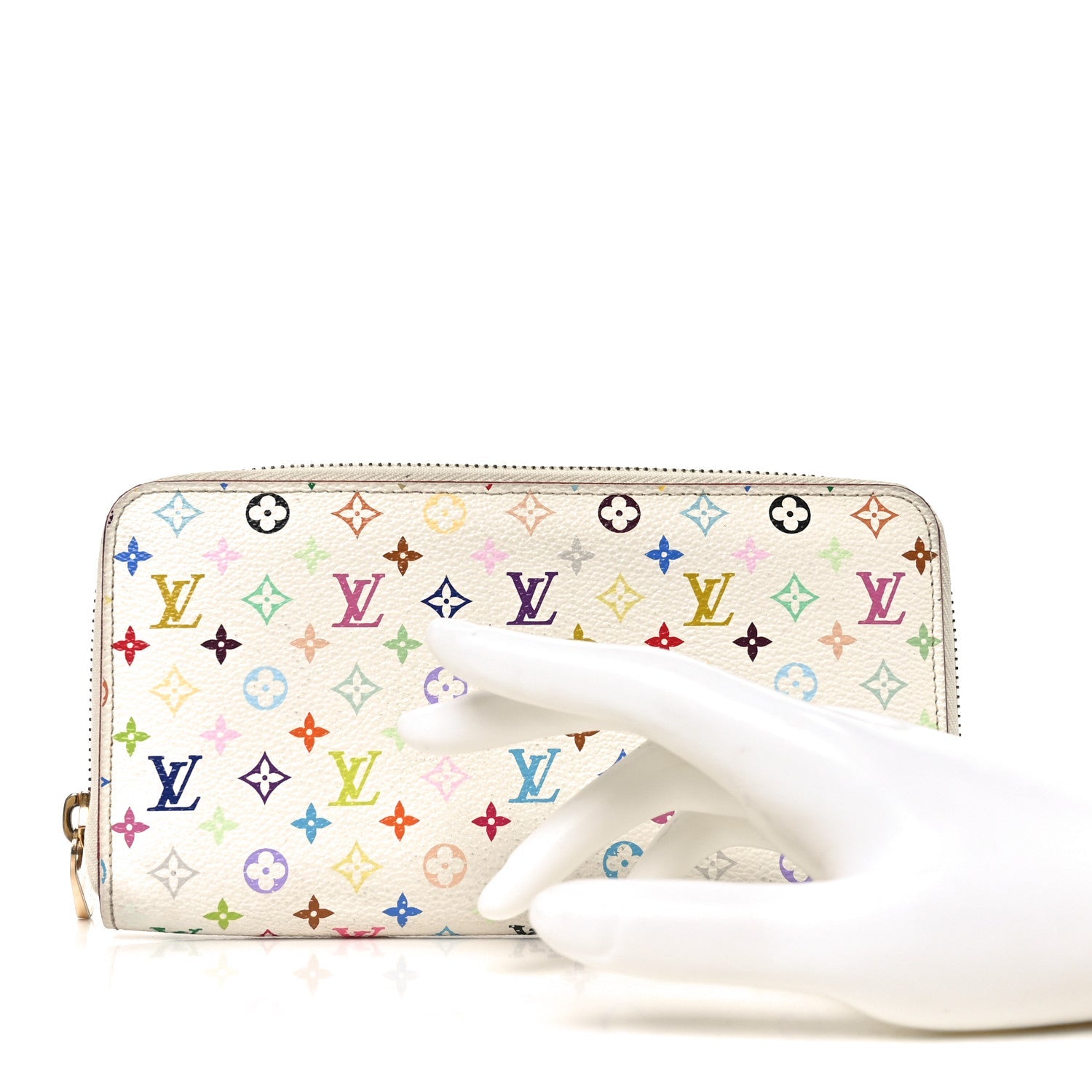 Monogram Multicolor Zippy Wallet White Litchi