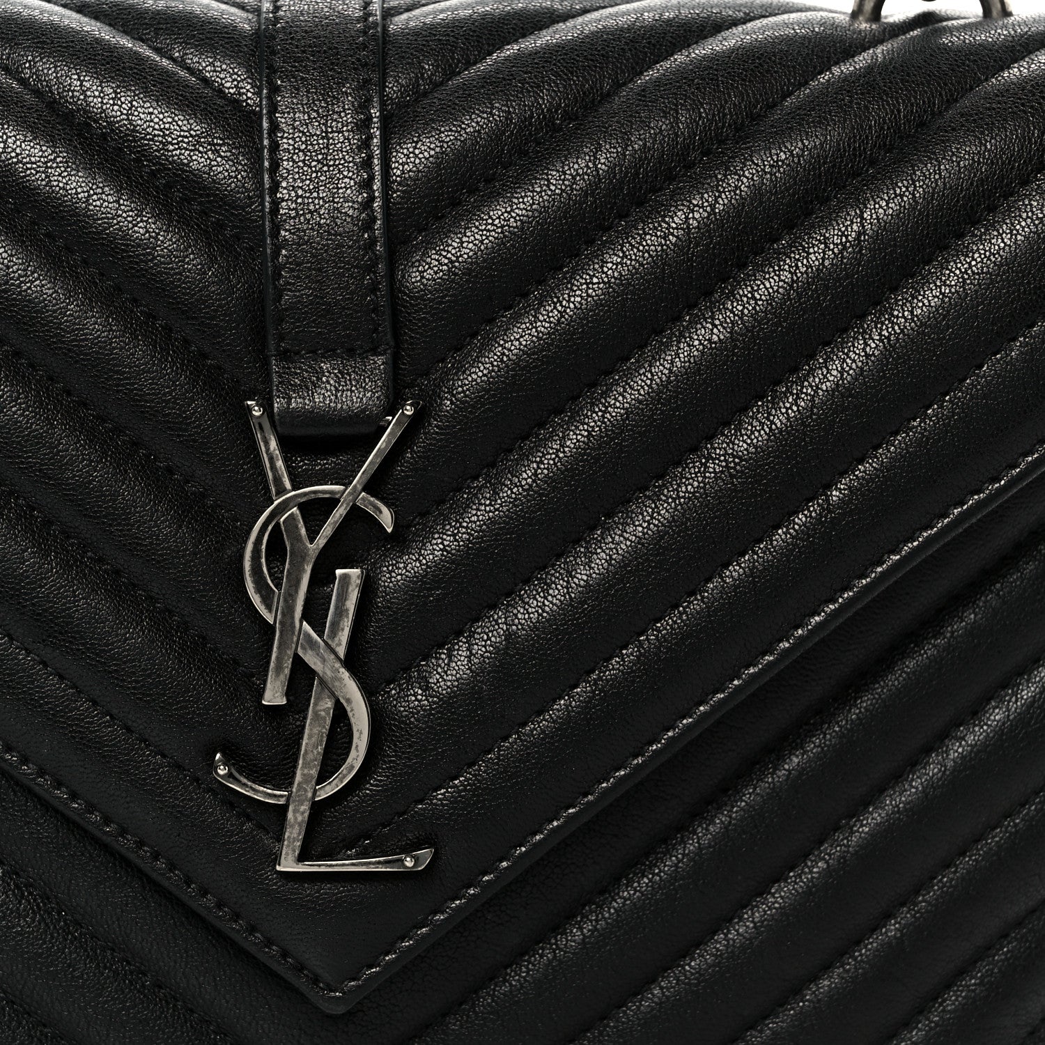 Sheepskin Matelasse Chevron Monogram Medium College Bag