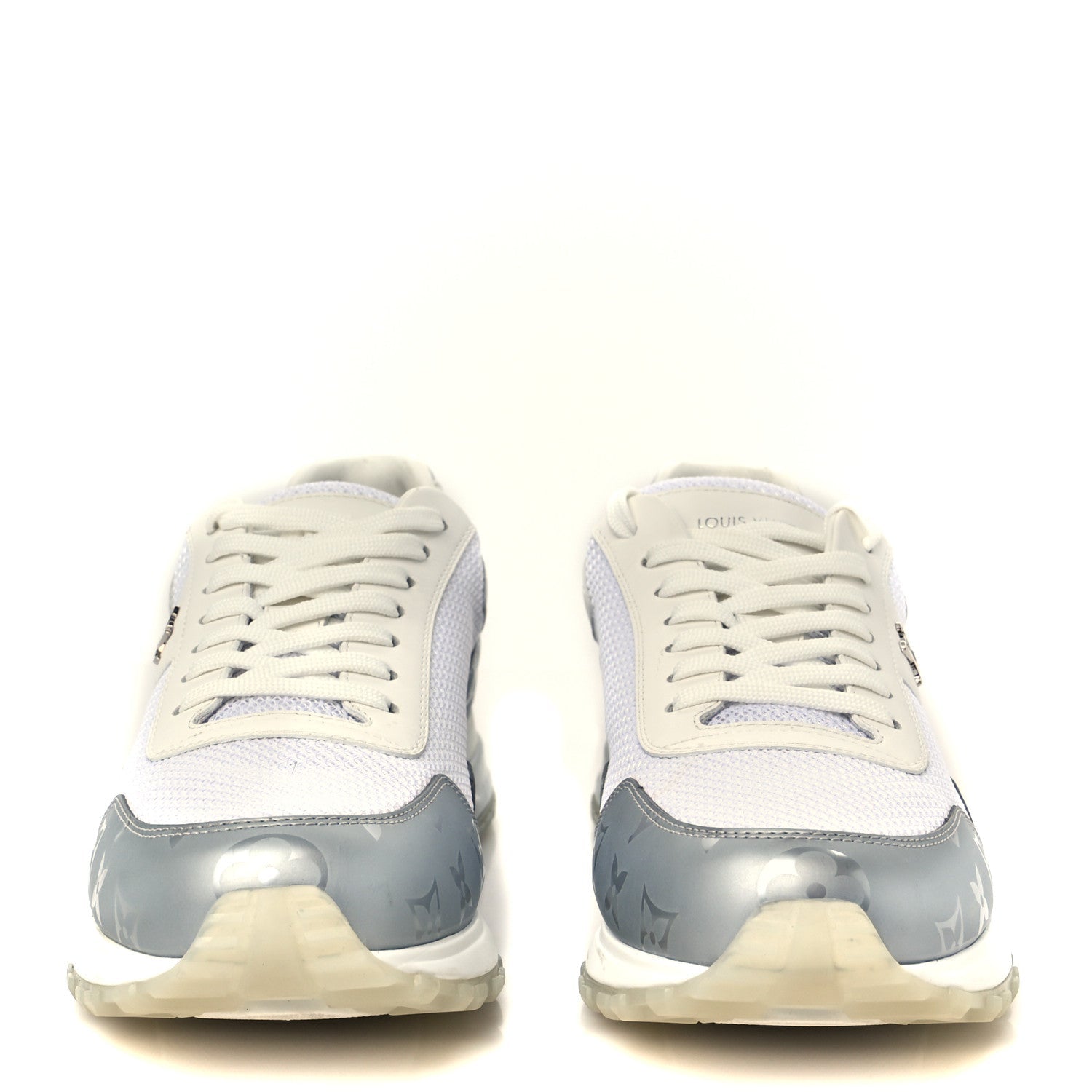 Technical Mesh Metallic Monogram Mens Run Away Sneakers 7 White