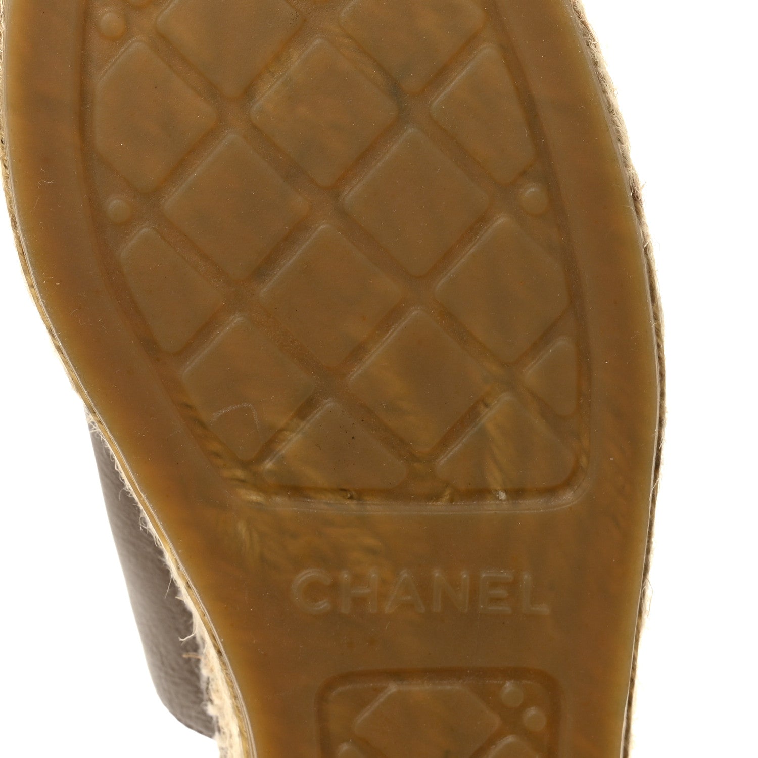 Calfskin CC Espadrille Mules 39 Dark Beige