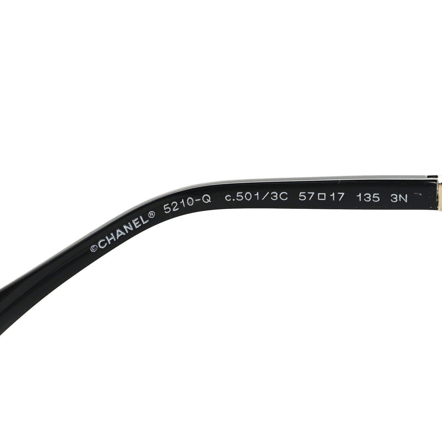 Lambskin Square Chain Sunglasses 5210-Q Black
