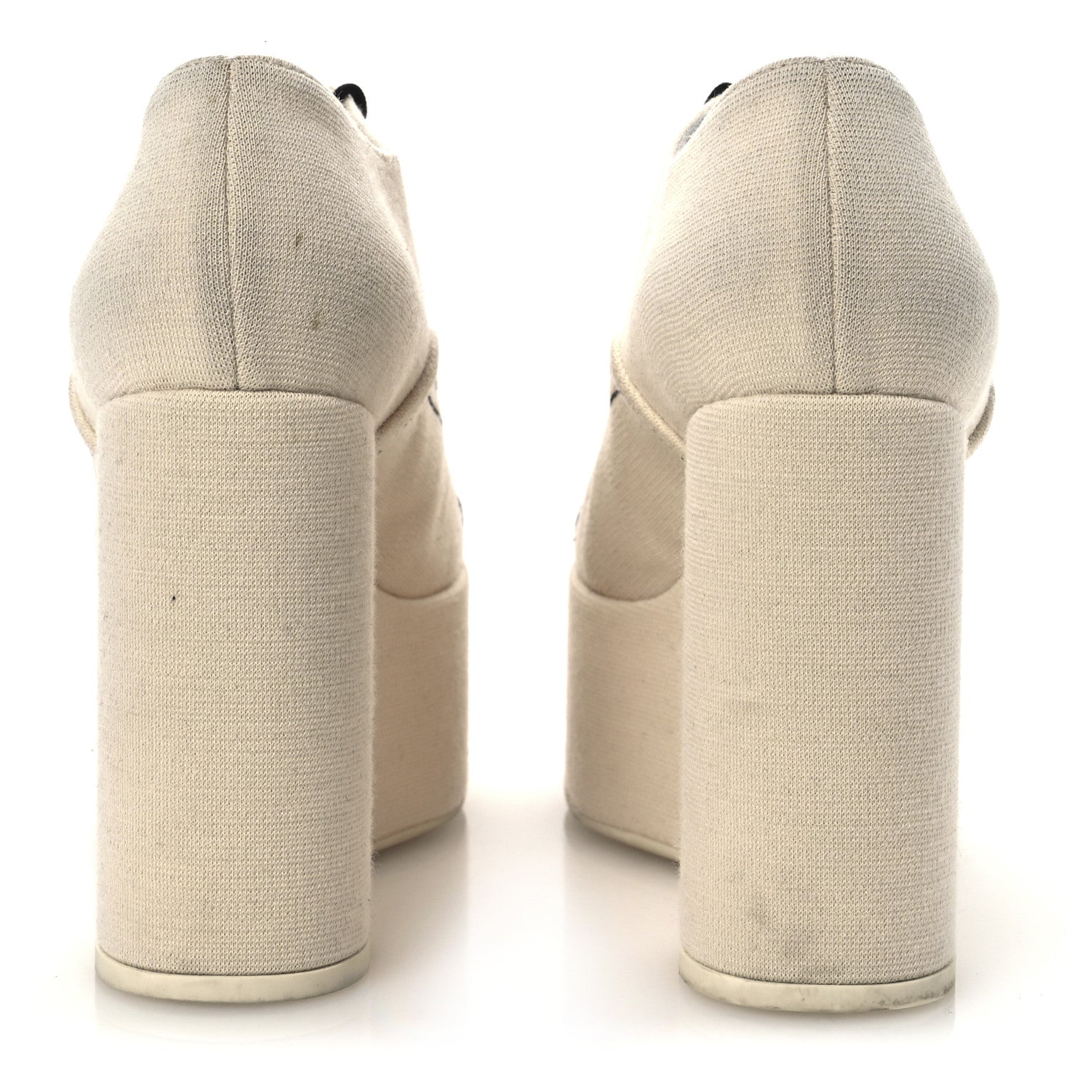 Canvas Lace Up Oxford Pumps 38 White Black