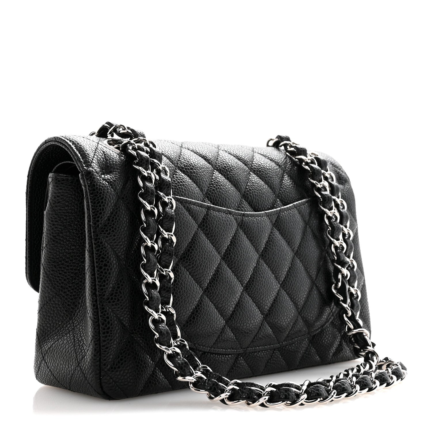 Caviar Quilted Small Double Flap Black