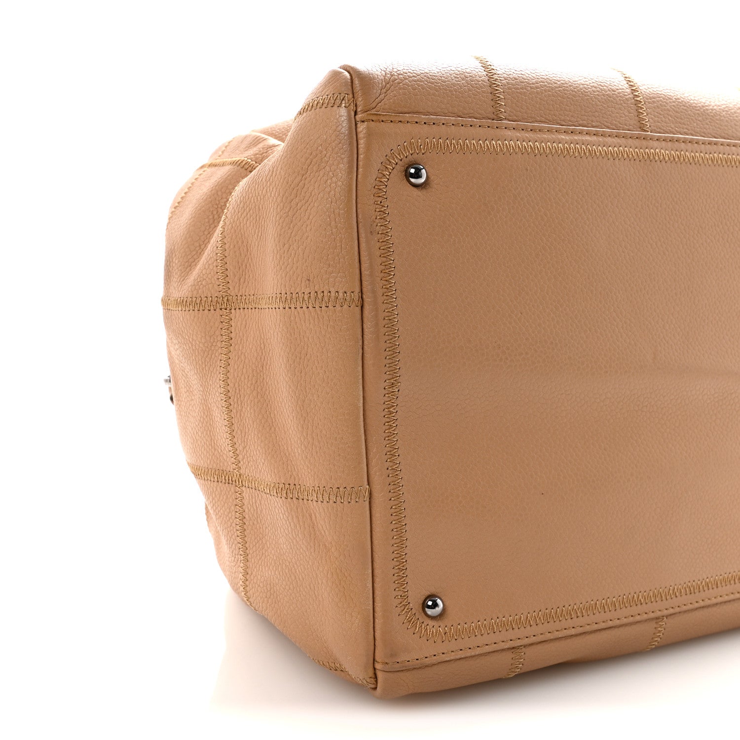 Caviar Square Stitched Bowler Beige