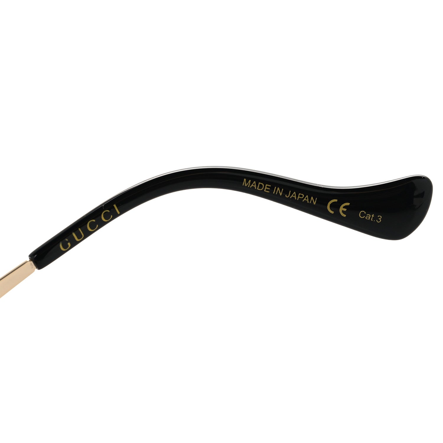 Metal Navigator Square Sunglasses GG1087S Gold Black
