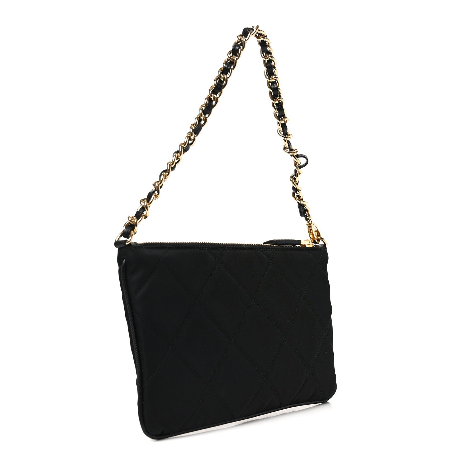 Re-Nylon Tessuto Impuntu Quilted Re-Edition 1995 Chaine Pouch Black