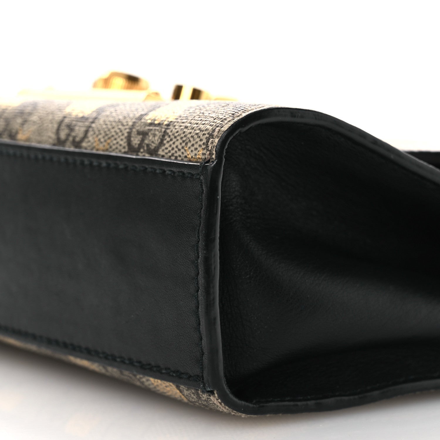 GG Supreme Monogram Bees Small Padlock Shoulder Bag Black