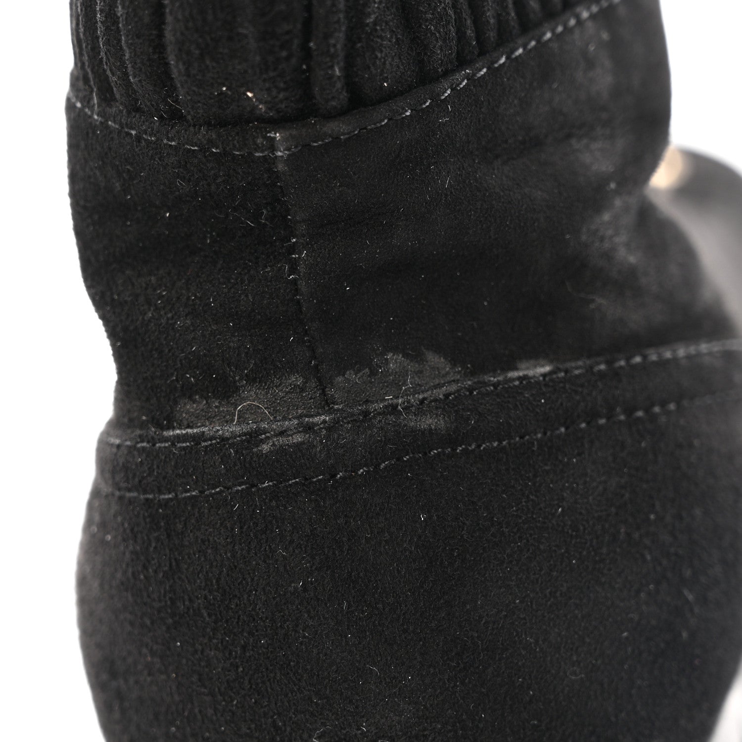 Suede Quilted Lace Up Combat Boots 38.5 Black