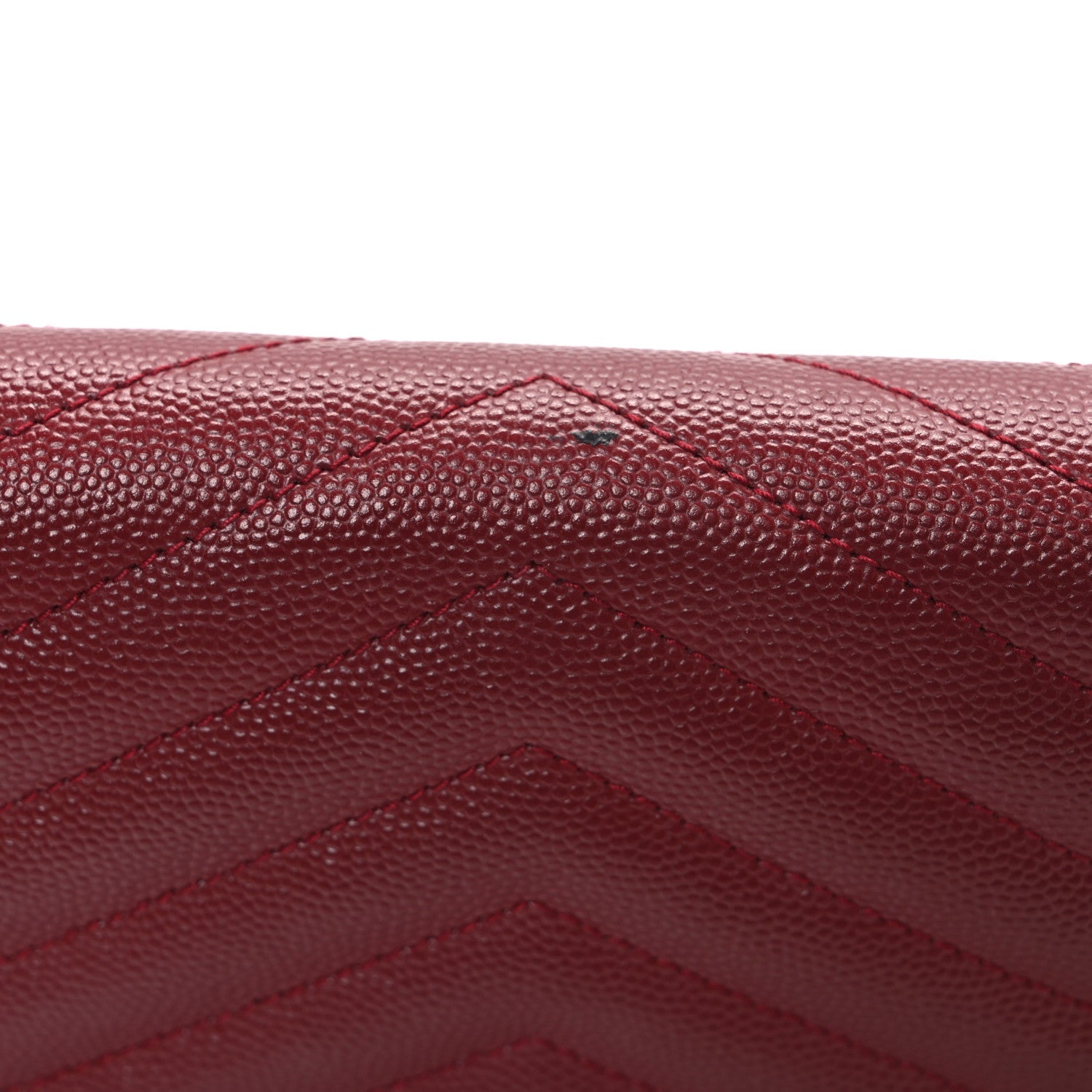 Grain De Poudre Matelasse Chevron Monogram Envelope Chain Wallet New Red
