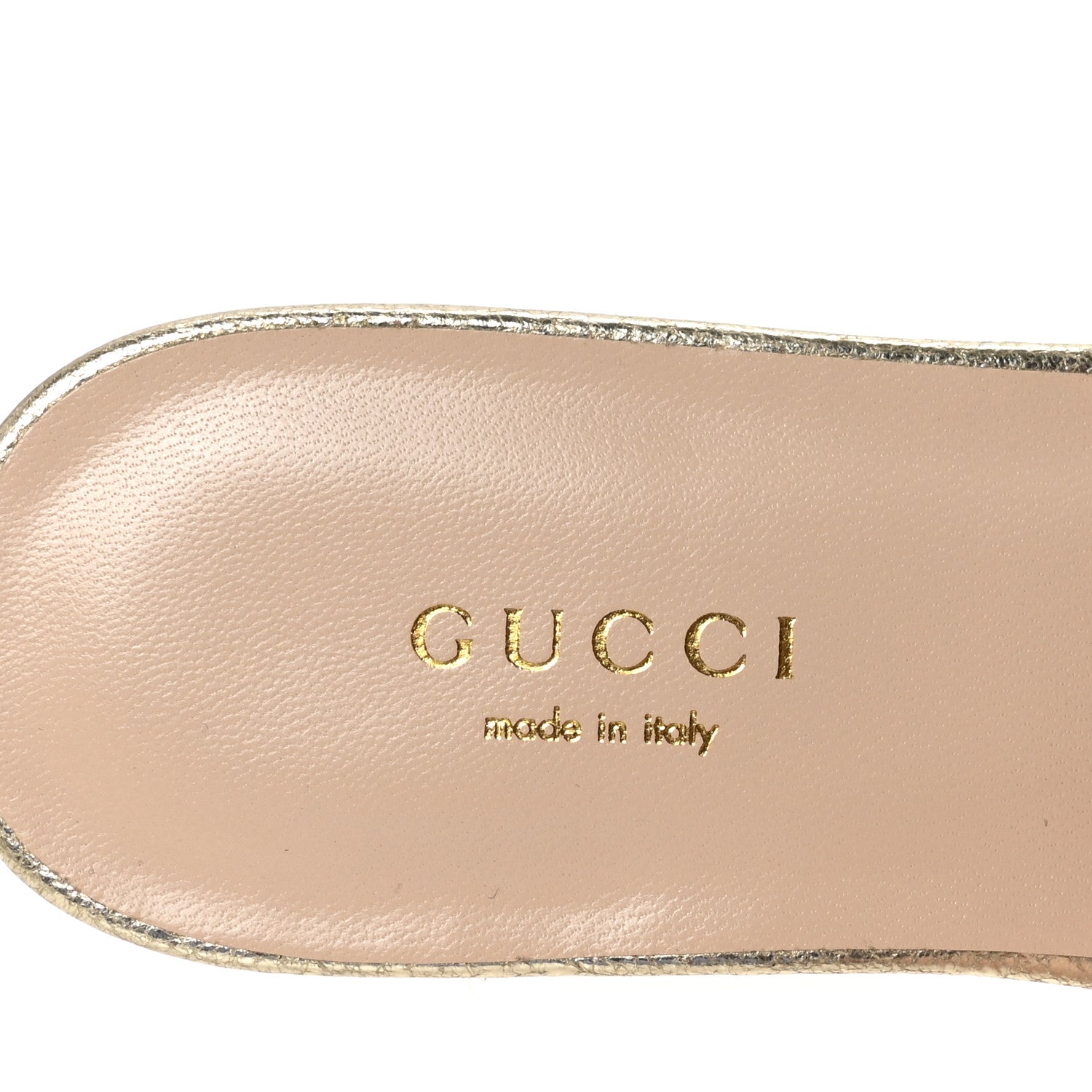 Galassia GG Marmont Flat Slide Sandals 35.5 Platino
