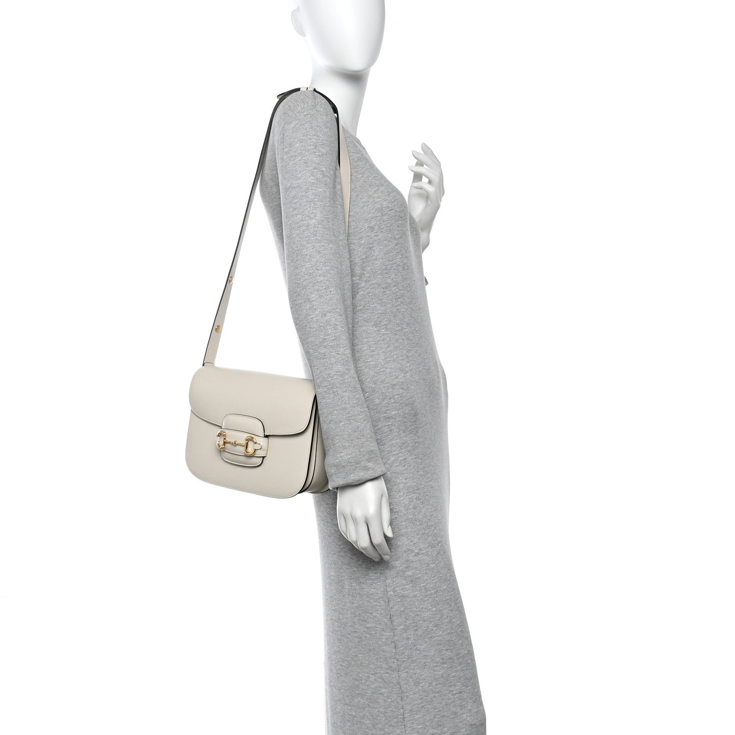 Azalea Calfskin Horsebit 1955 Shoulder Bag Mystic White