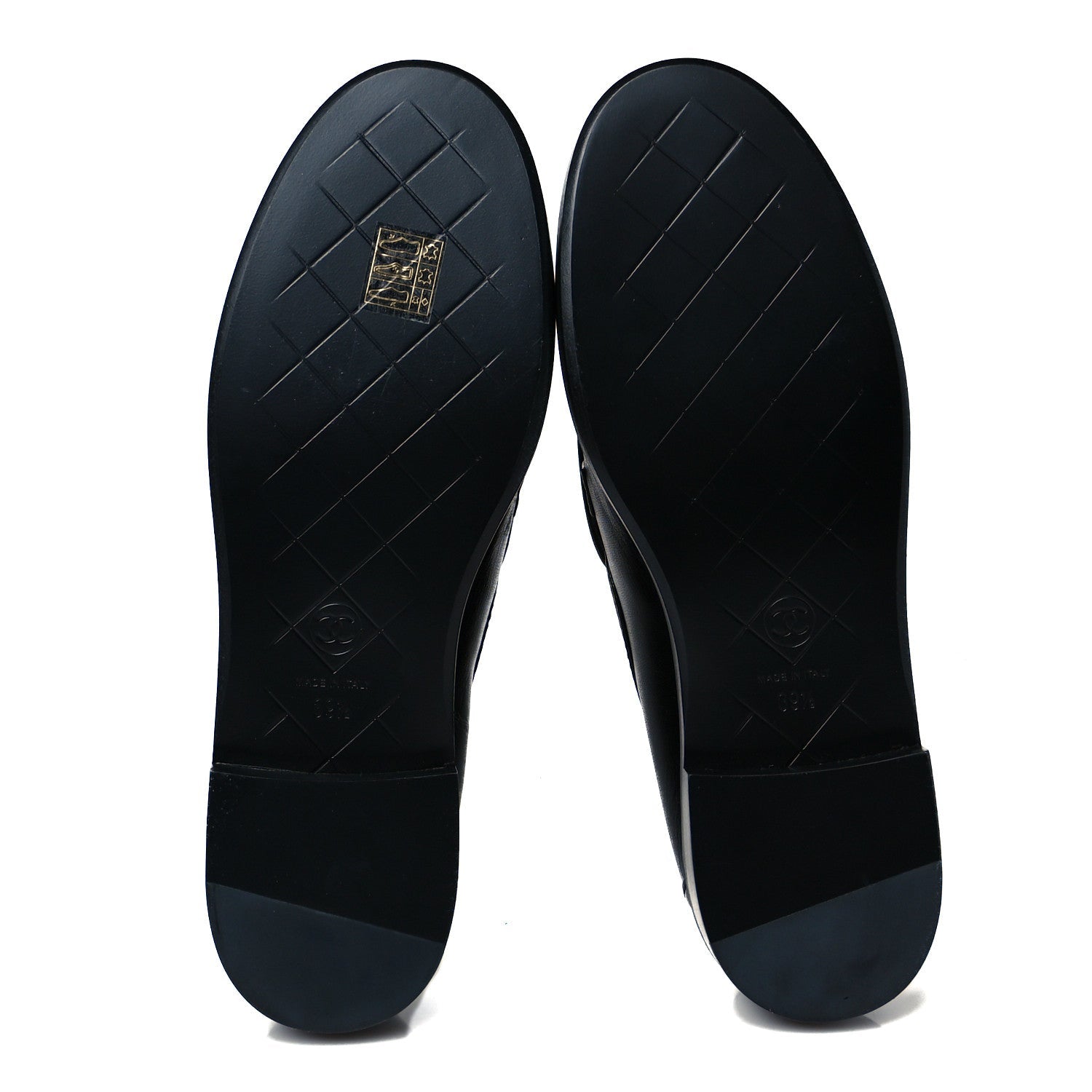 Lambskin Quilted CC Turnlock Loafers 39.5 Black