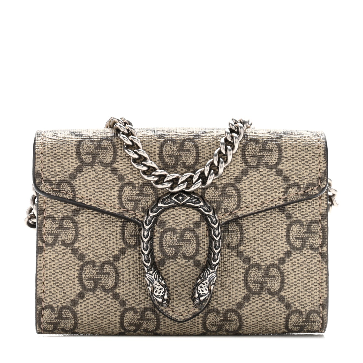 GG Supreme Monogram Dionysus Coin Purse Taupe