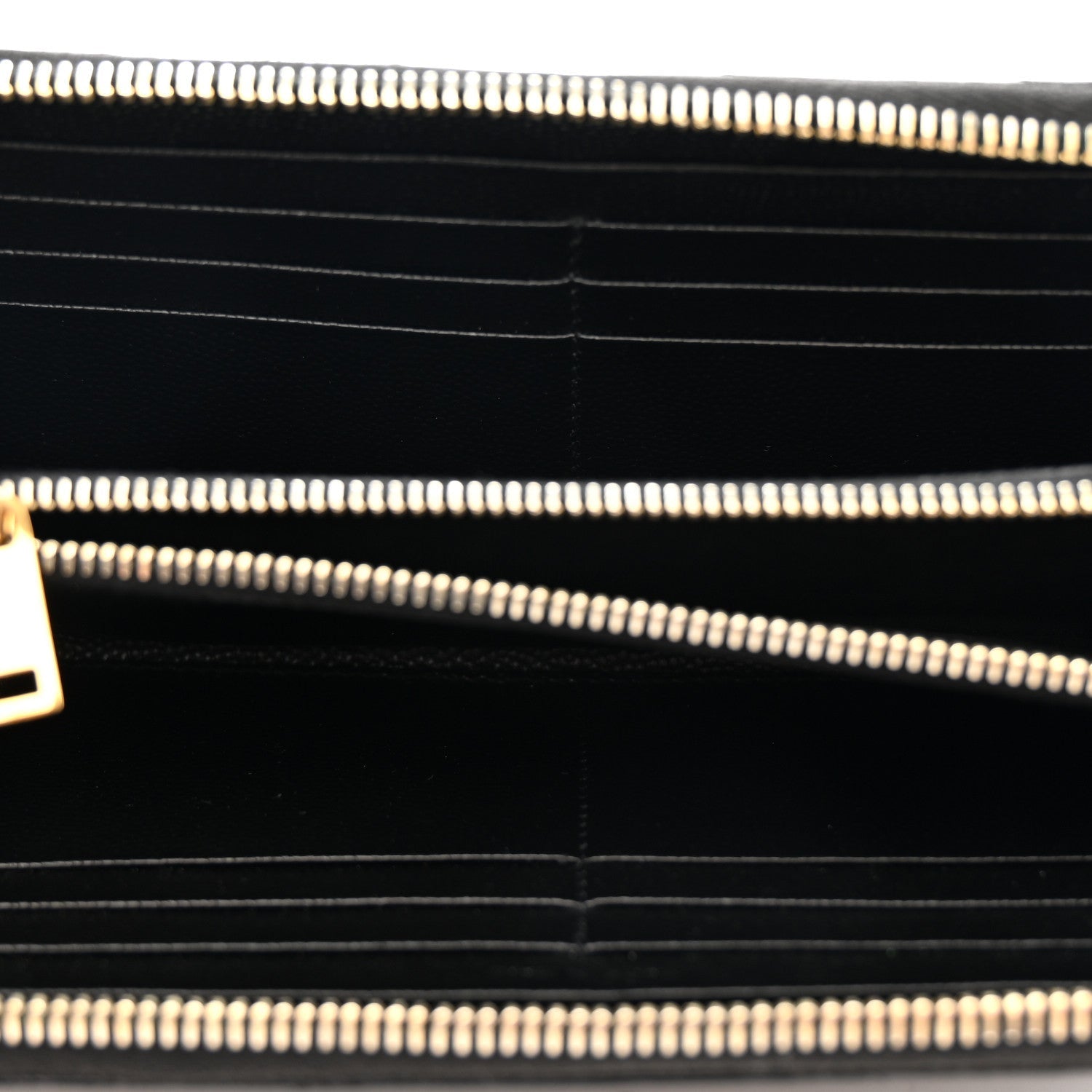 Grain De Poudre Matelasse Chevron Monogram Zip Around Wallet Black