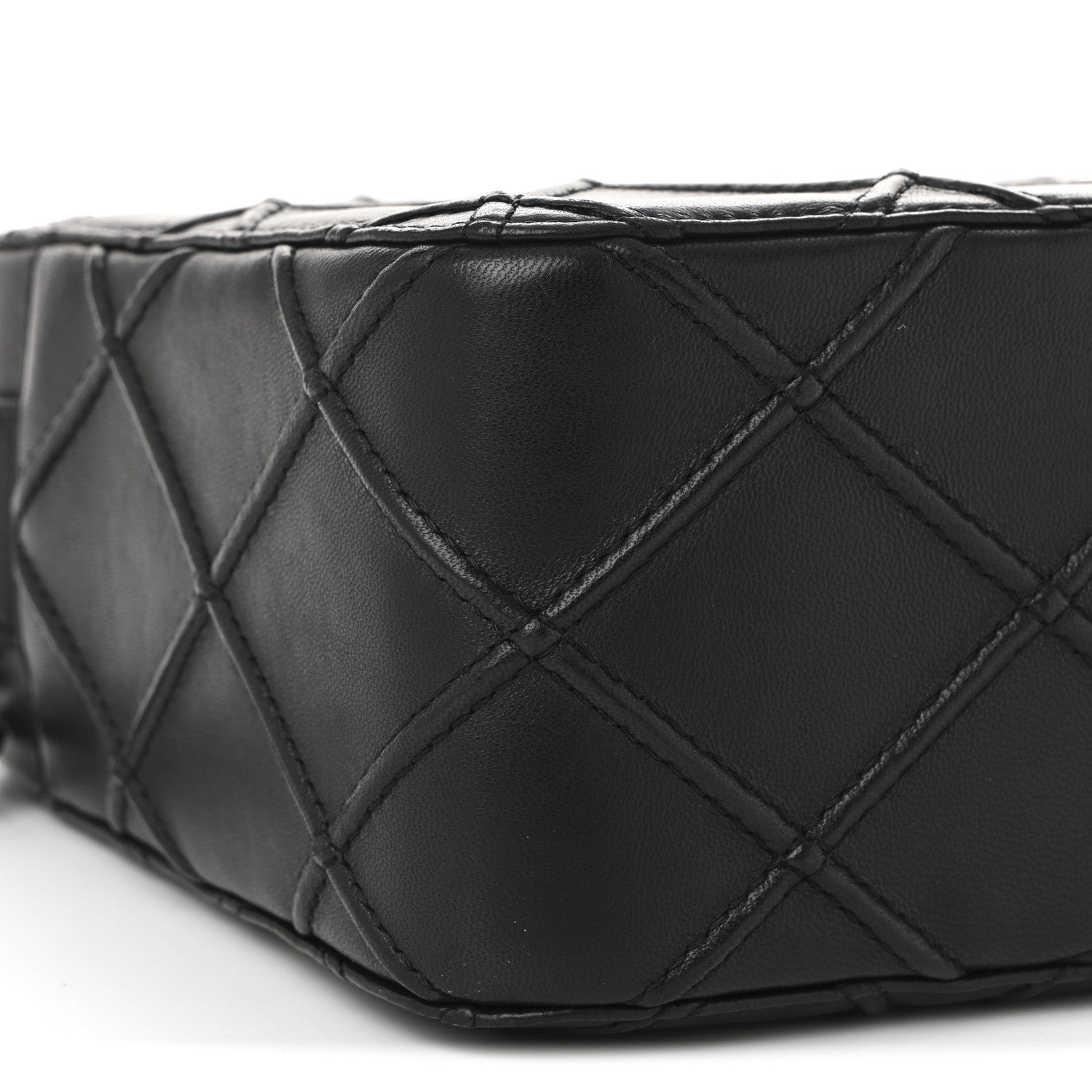 Lambskin Stitched Camera Case Black