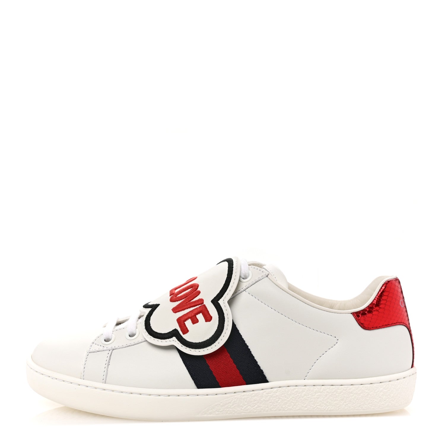 Calfskin Ayers Blind For Love Embroidered Womens Ace Sneakers 36.5 White