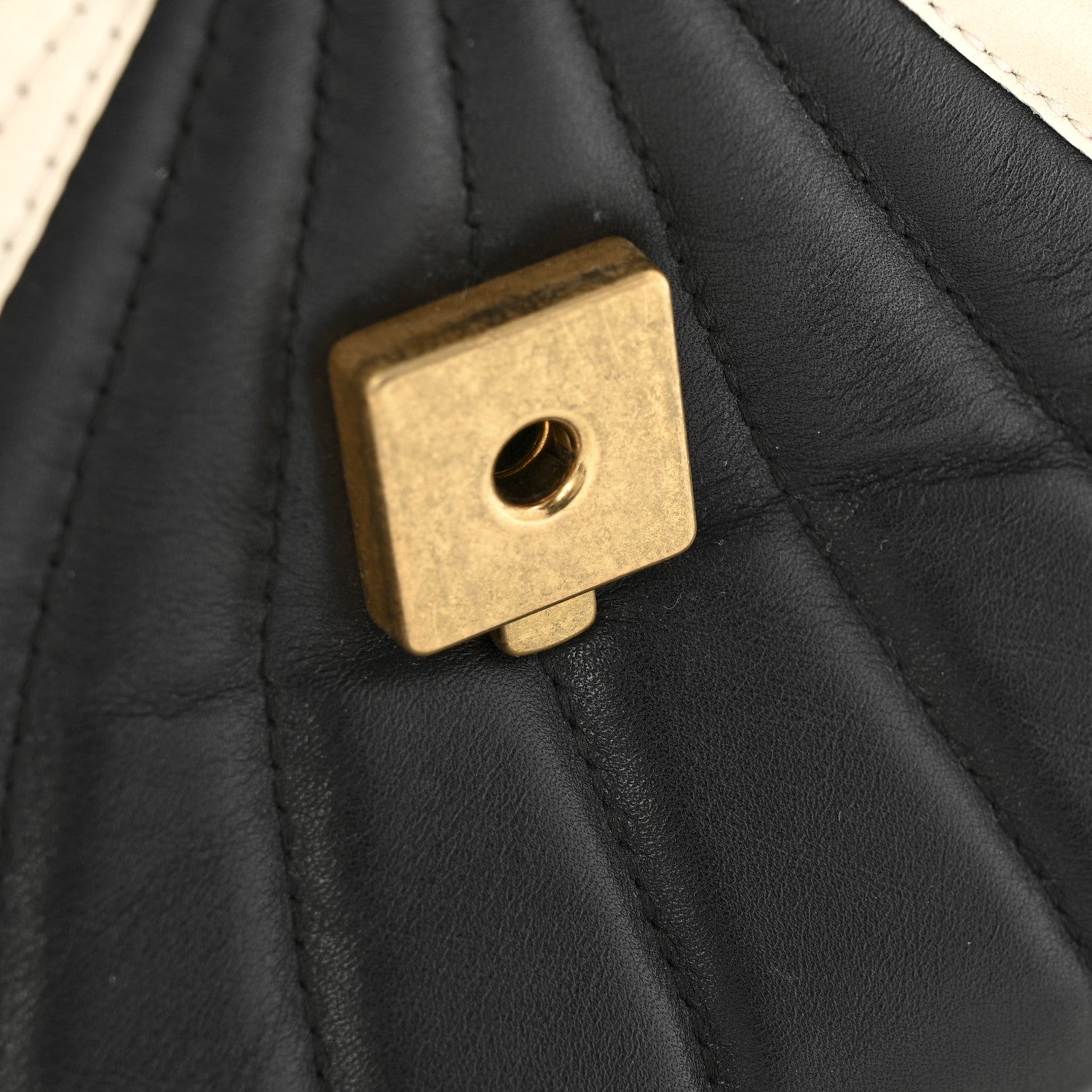 Calfskin Bamboo Trapuntata Queen Margaret Backpack Mystic White Black